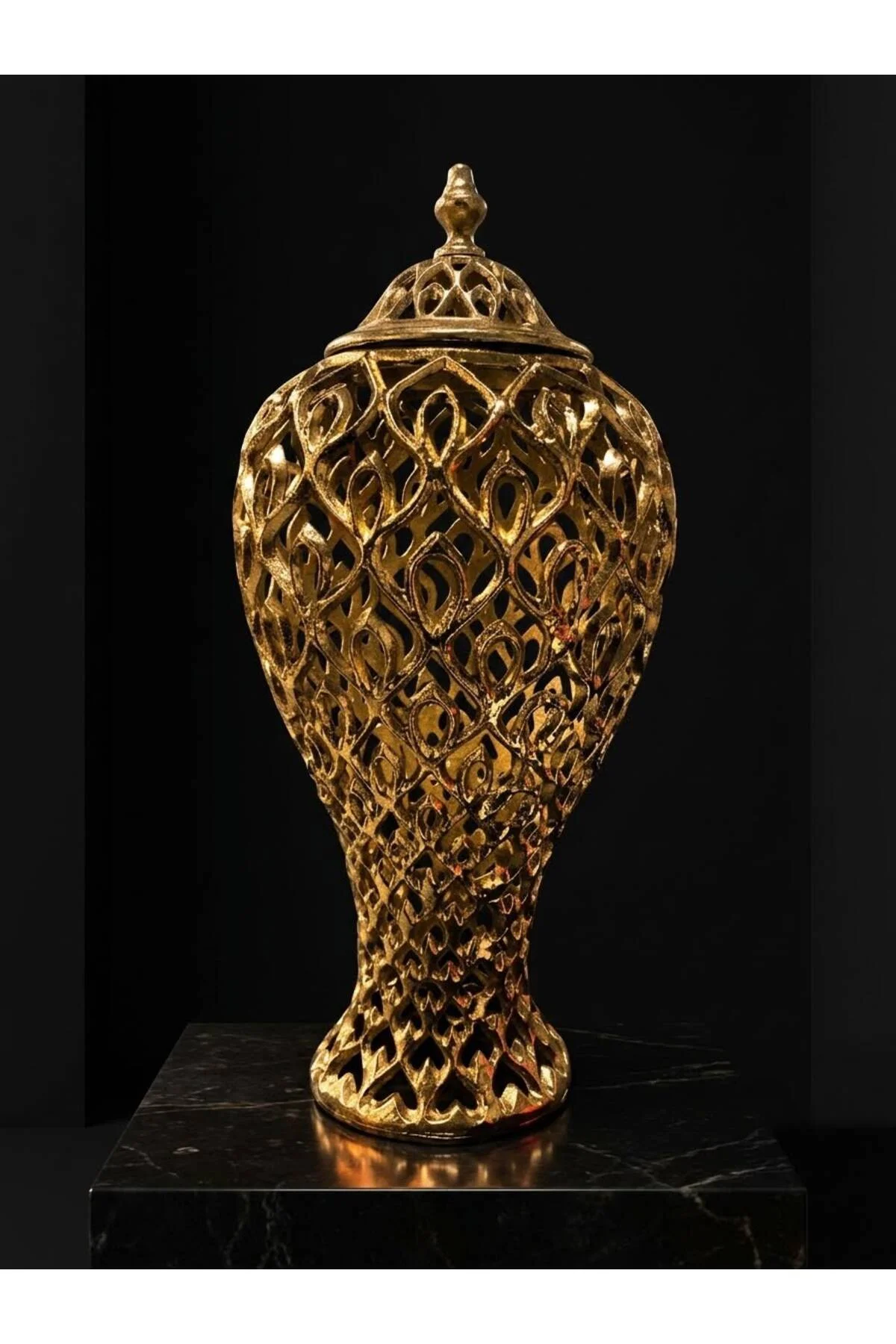 Peacook Döküm 50 Cm Şah Küp Vazo