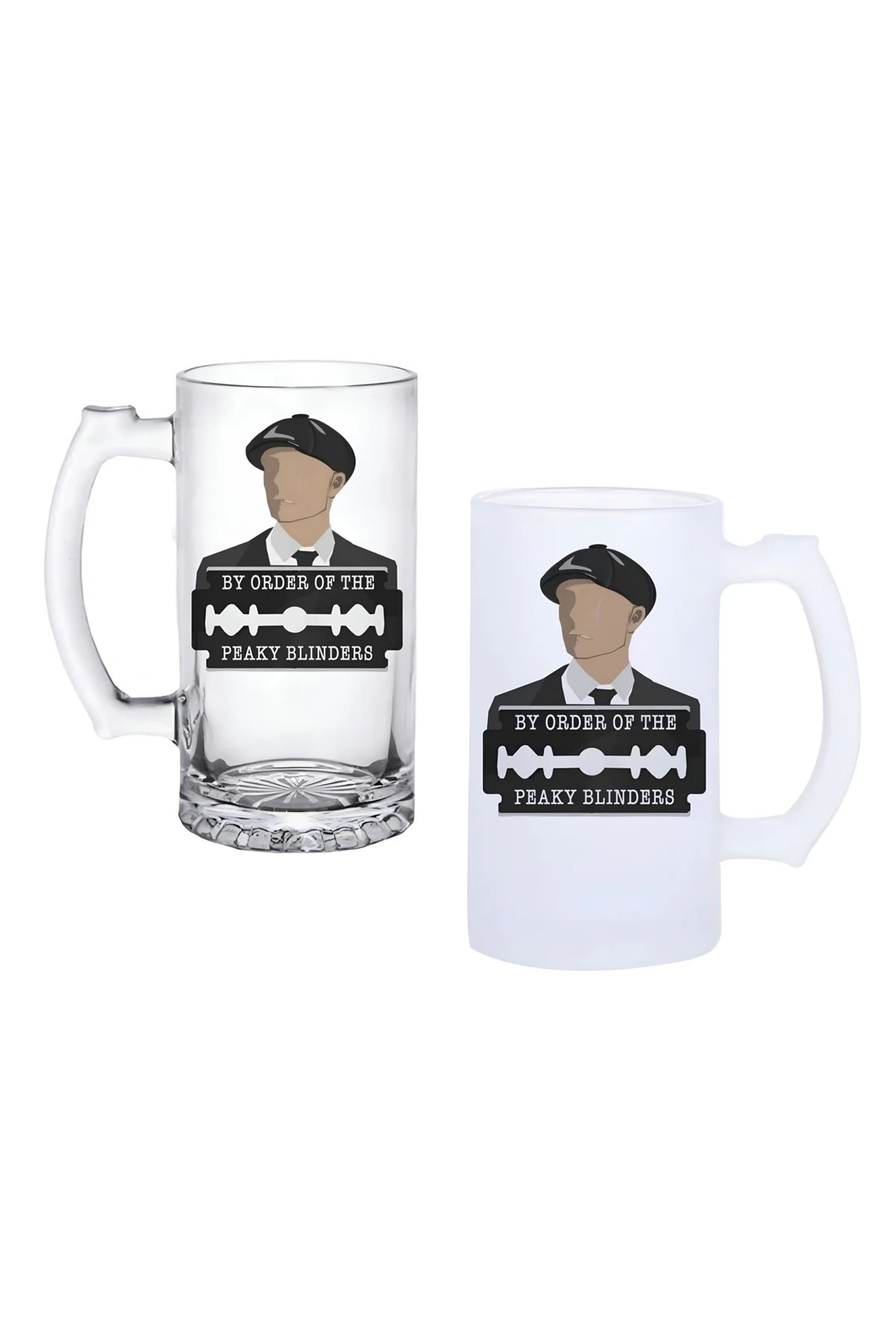 Peaky Blinders Kulplu Bira Bardağı Buzlu veya Şeffaf Seçenekli 01