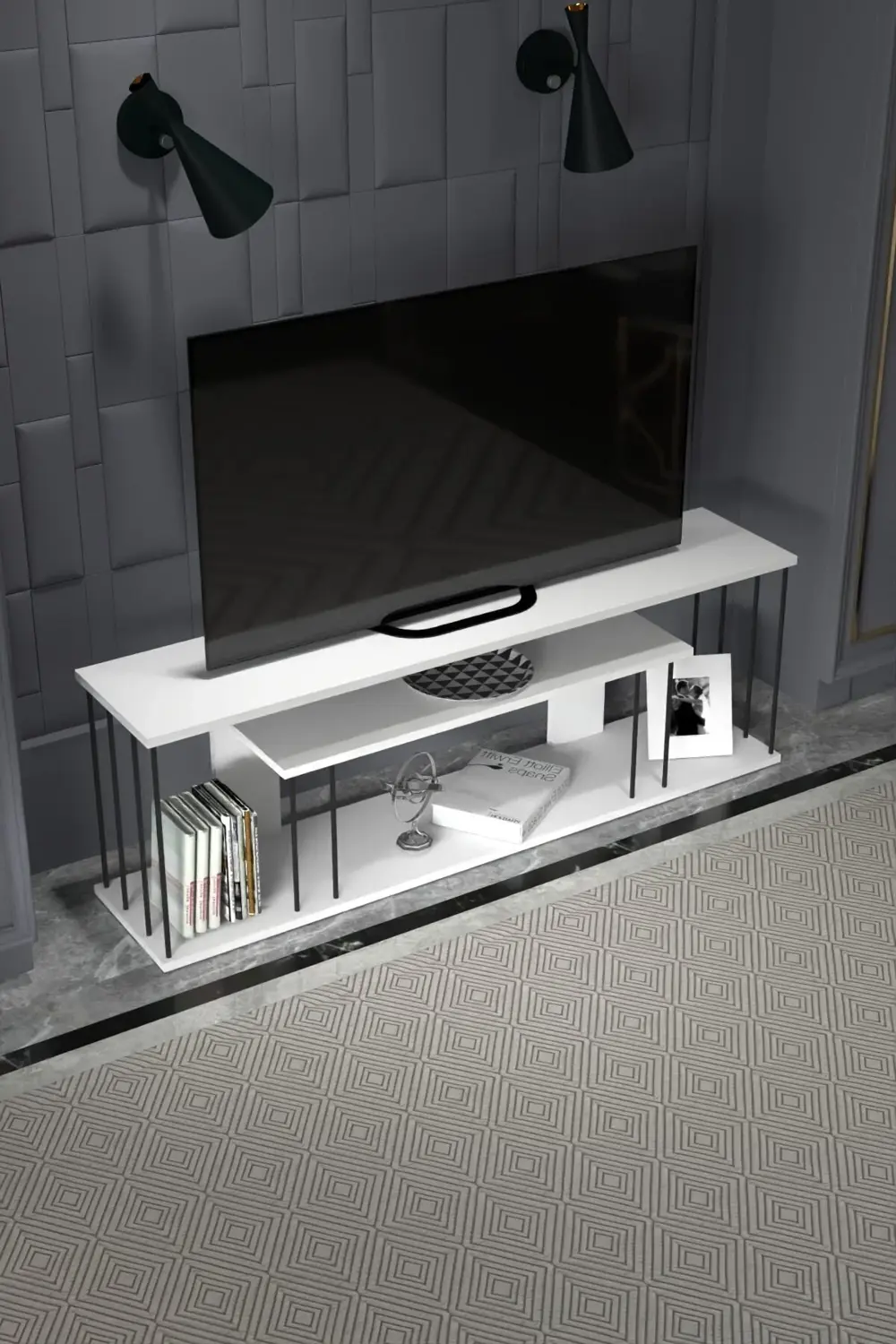 Peçetelik Baharatlık Mutfak Raf Beyaz