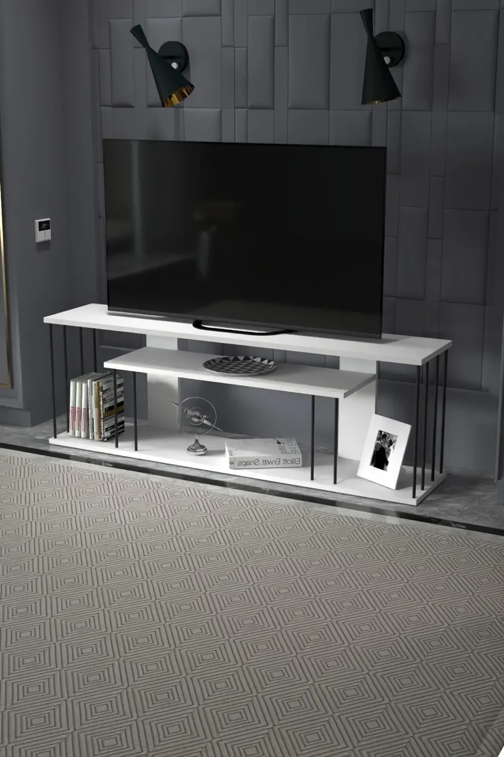 Peçetelik Baharatlık Mutfak Raf Beyaz