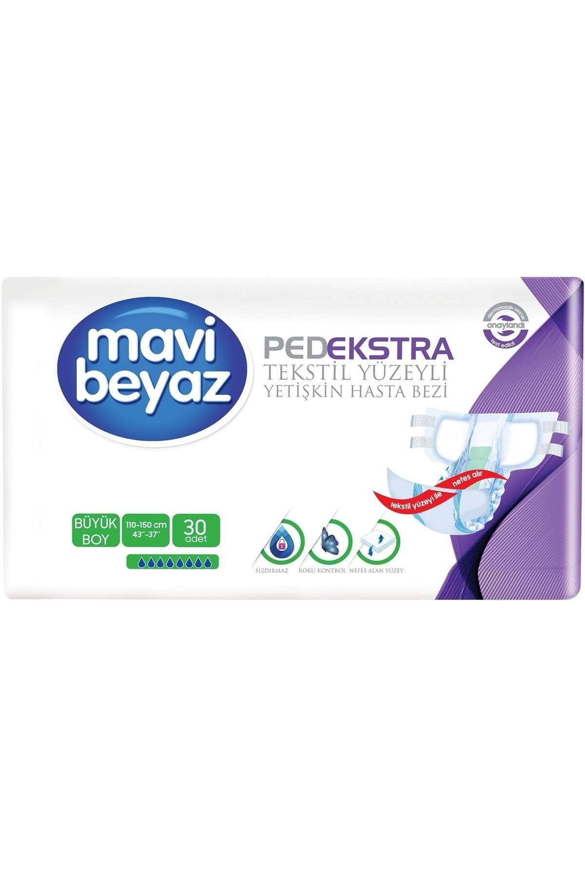 Ped Ekstra Tekstil Yüzeyli Yetişkin Bel Bantlı Hasta Bezi Large B