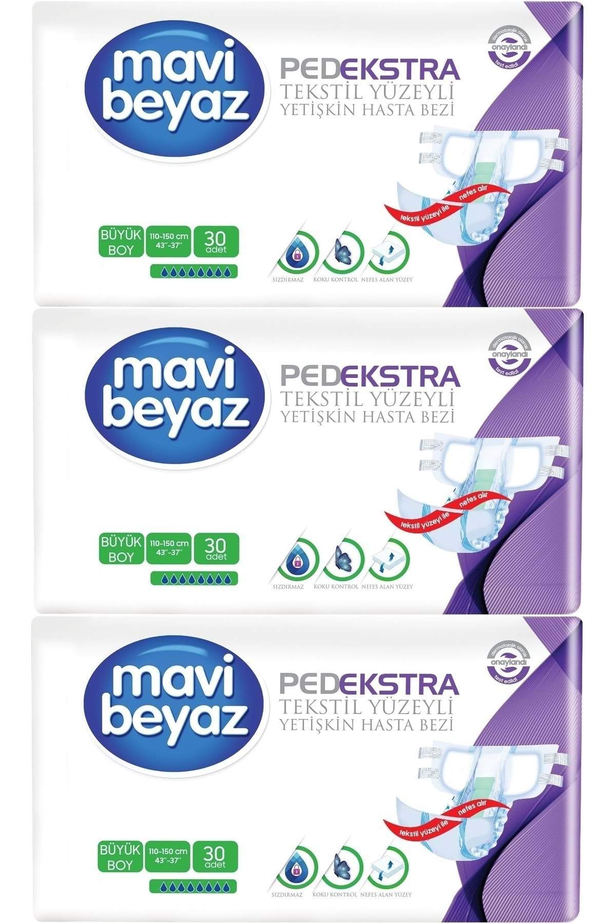 Ped Ekstra Tekstil Yüzeyli Yetişkin Bel Bantlı Hasta Bezi Large B