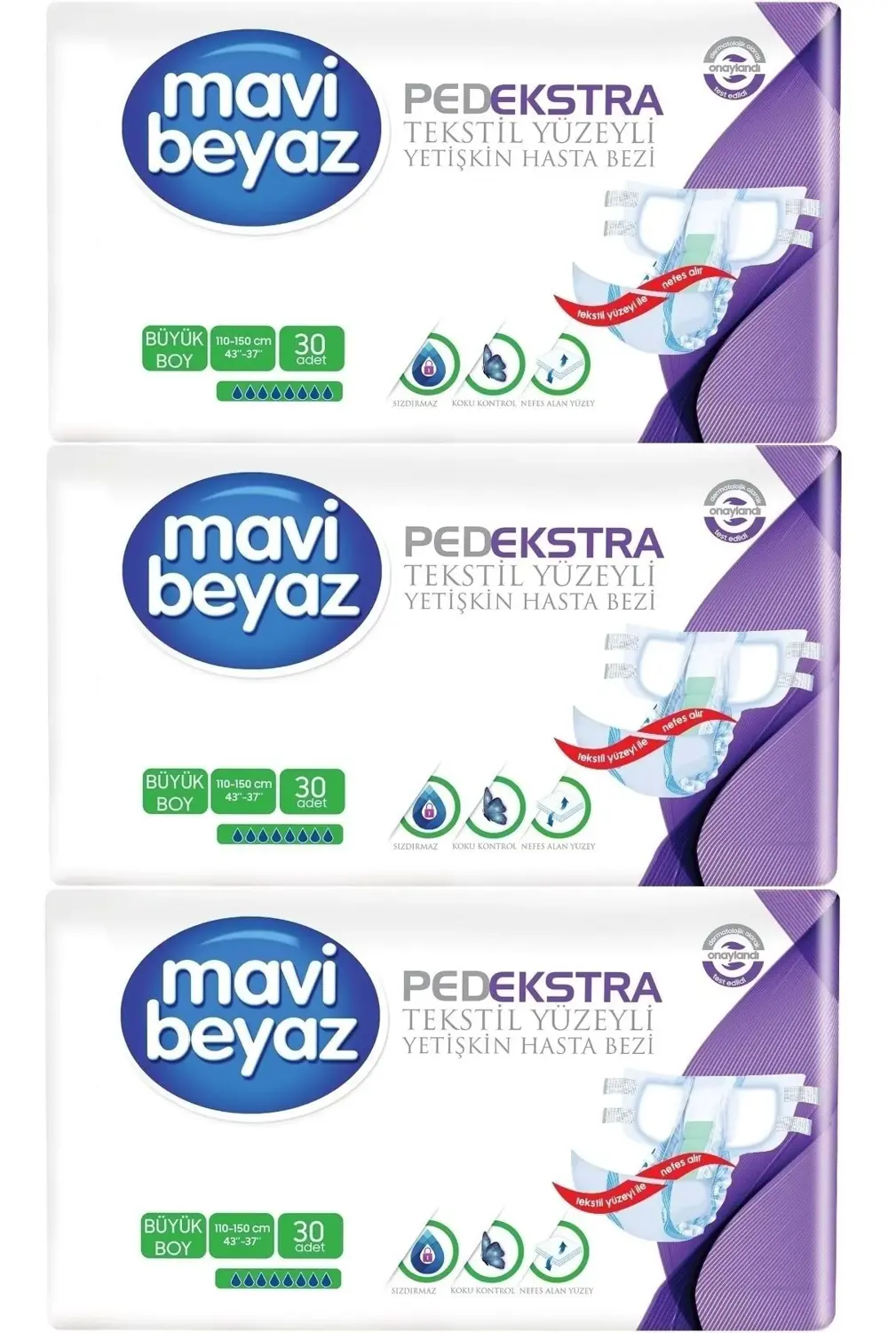 Ped Ekstra Tekstil Yüzeyli Yetişkin Bel Bantlı Hasta Bezi Large B