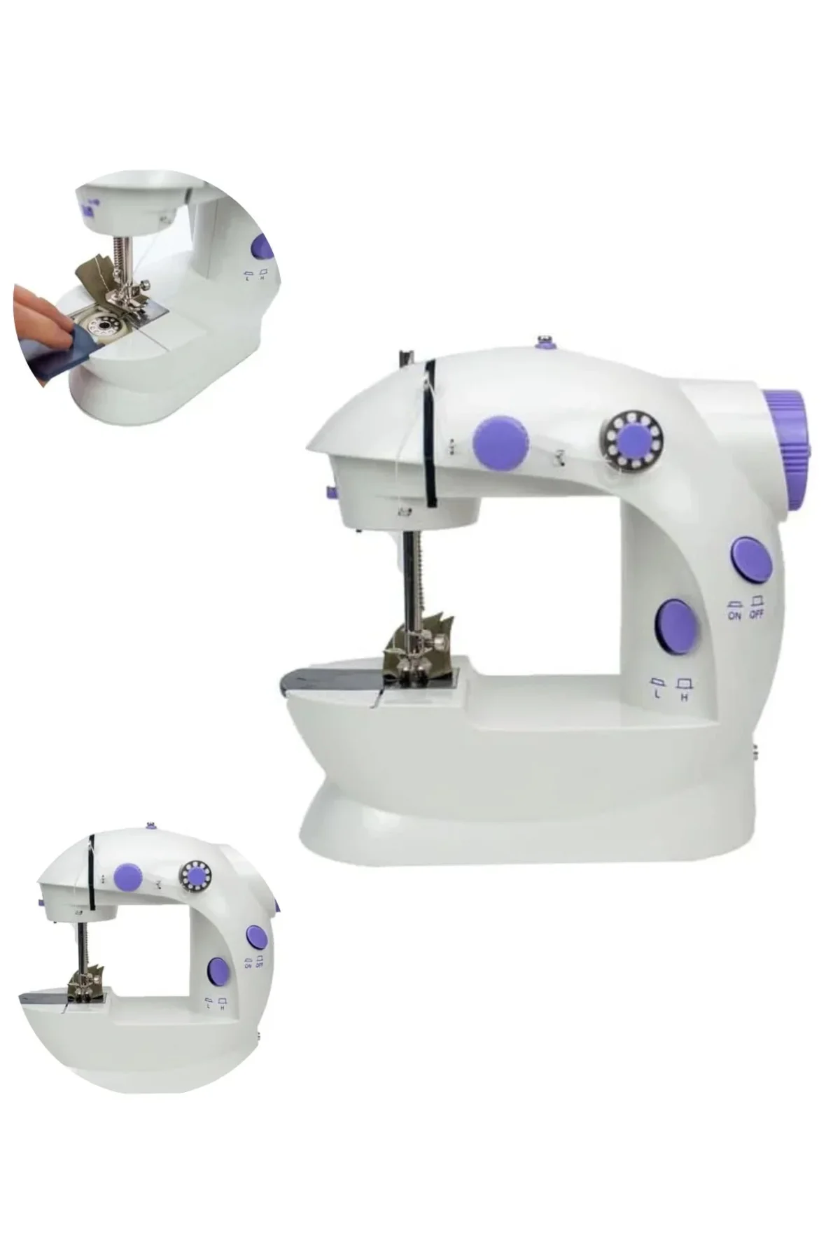 Pedallı Mini Dikiş Makinesi Çift Makara Kilitli Dikiş Pedallı Mini Dikiş Makinesi Çift Makara Kilitli Dikiş