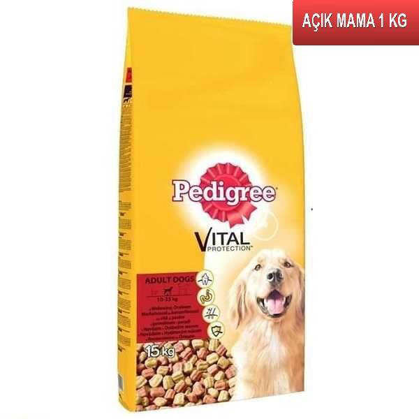 Pedigree Biftekli Ve Kümes Hayvanlı Yetişkin Köpek Maması 1 Kg AÇ