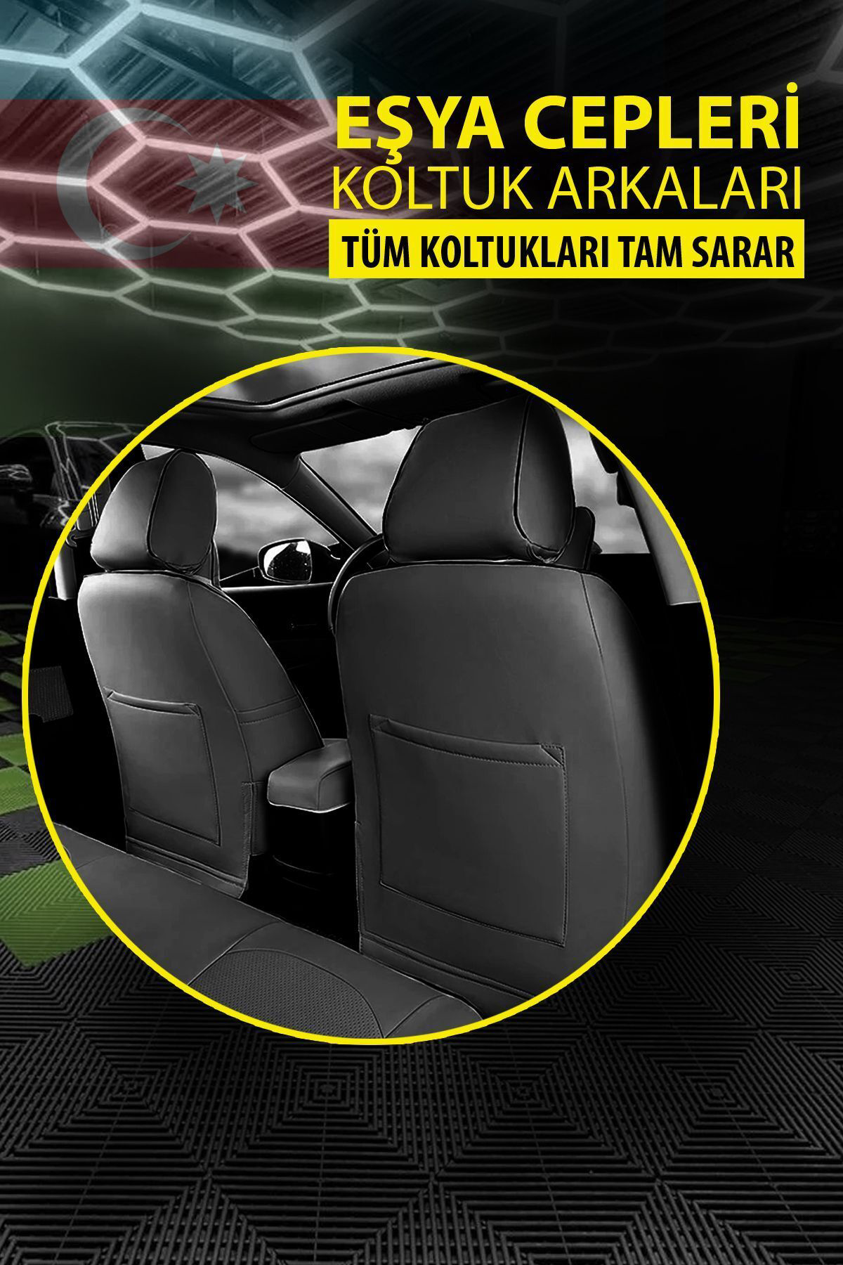 Pegasus Serisi Oto Koltuk Kılıfı Jakar Kumaş Ön Arka Tam Set