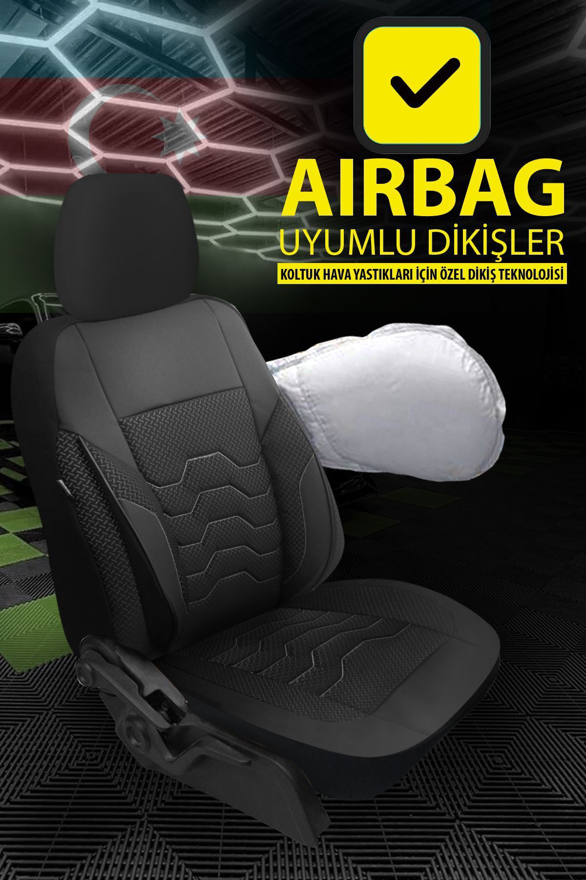 Pegasus Serisi Oto Koltuk Kılıfı Jakar Kumaş Ön Arka Tam Set
