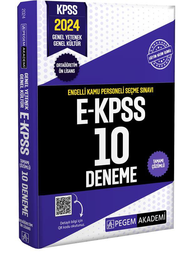 Pegem 2024 E-KPSS Ortaöğretim-Ön Lisans 10 Deneme Pegem 2024 E-KPSS Ortaöğretim-Ön Lisans 10 Deneme