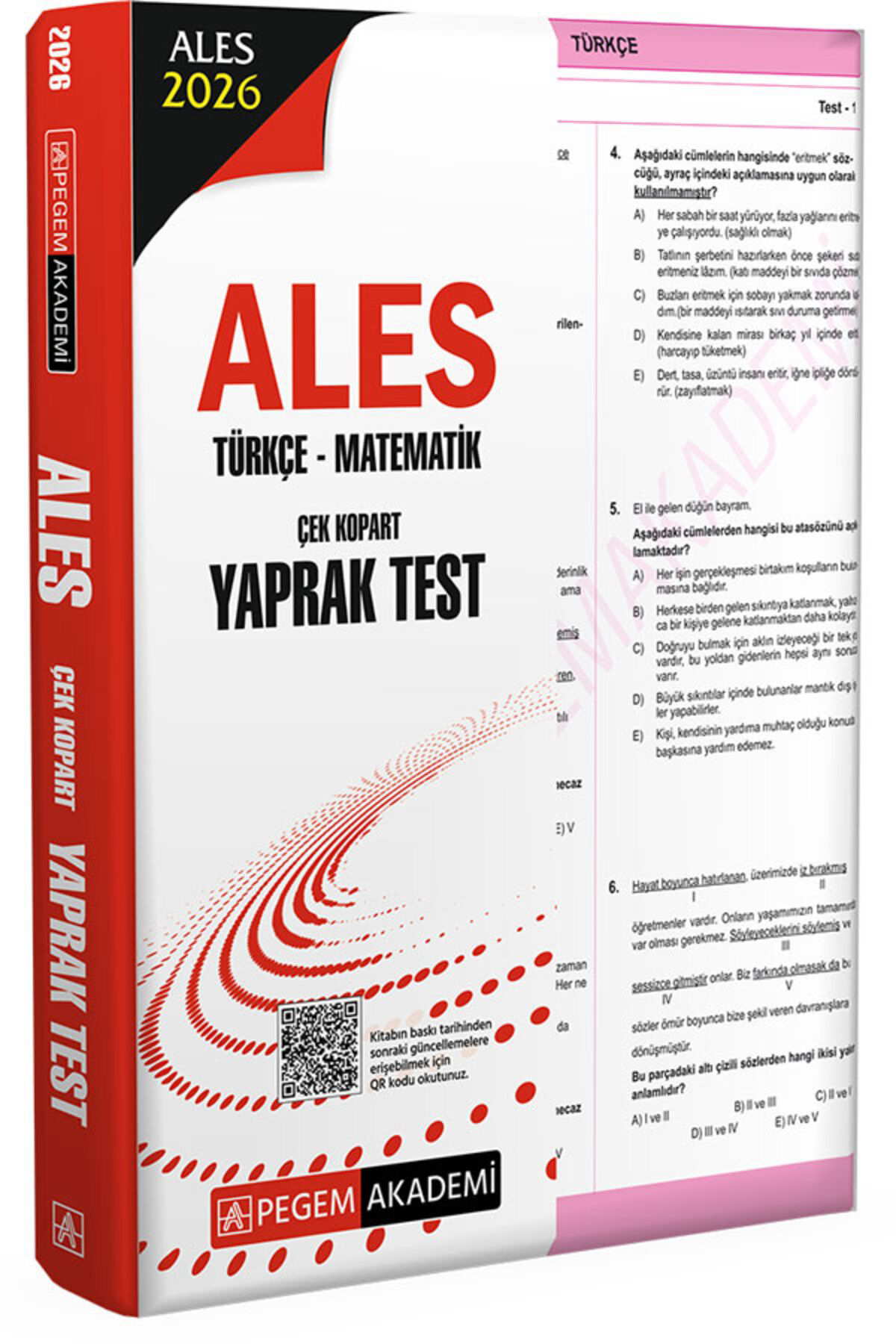 Pegem 2026 ALES Türkçe-Matematik Çek Kopart Yaprak Test Pegem 2026 ALES Türkçe-Matematik Çek Kopart Yaprak Test