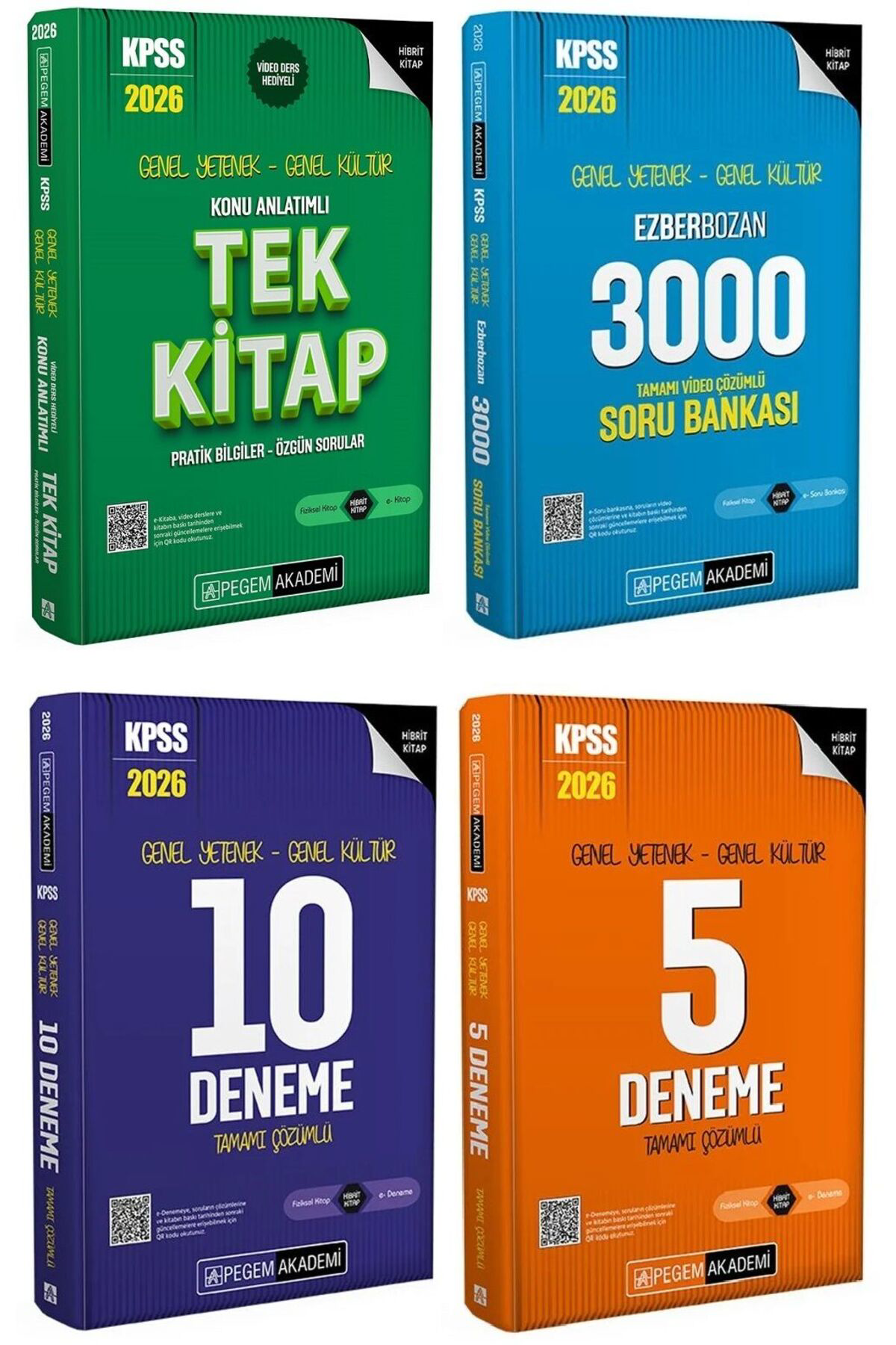 Pegem 2026 Bas. KPSS GY GK Konu + Soru Bankası + 10+5 Deneme 4 lü