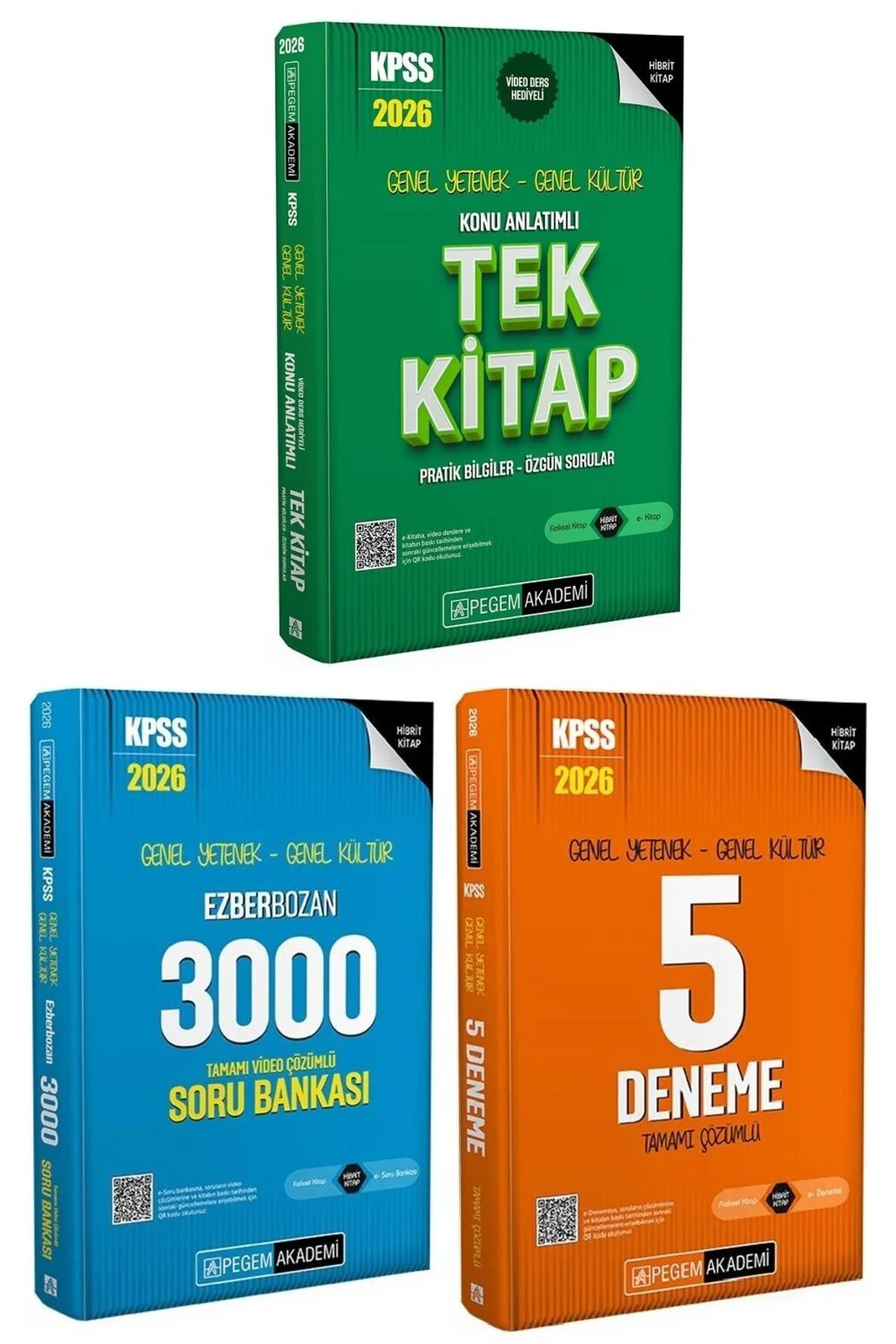 Pegem 2026 Baskı KPSS GY GK Konu + Soru Bankası + 5 Deneme 3 lü S