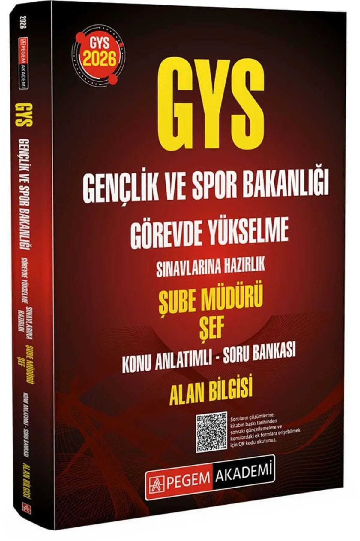 Pegem 2026 GYS Gençlik ve Spor Bakanlığı Şube Müdürü, Şef Alan Bilgisi Konu Anlatımlı Soru Bankası Görevde Yükselme Pegem Akademi Yayınları
