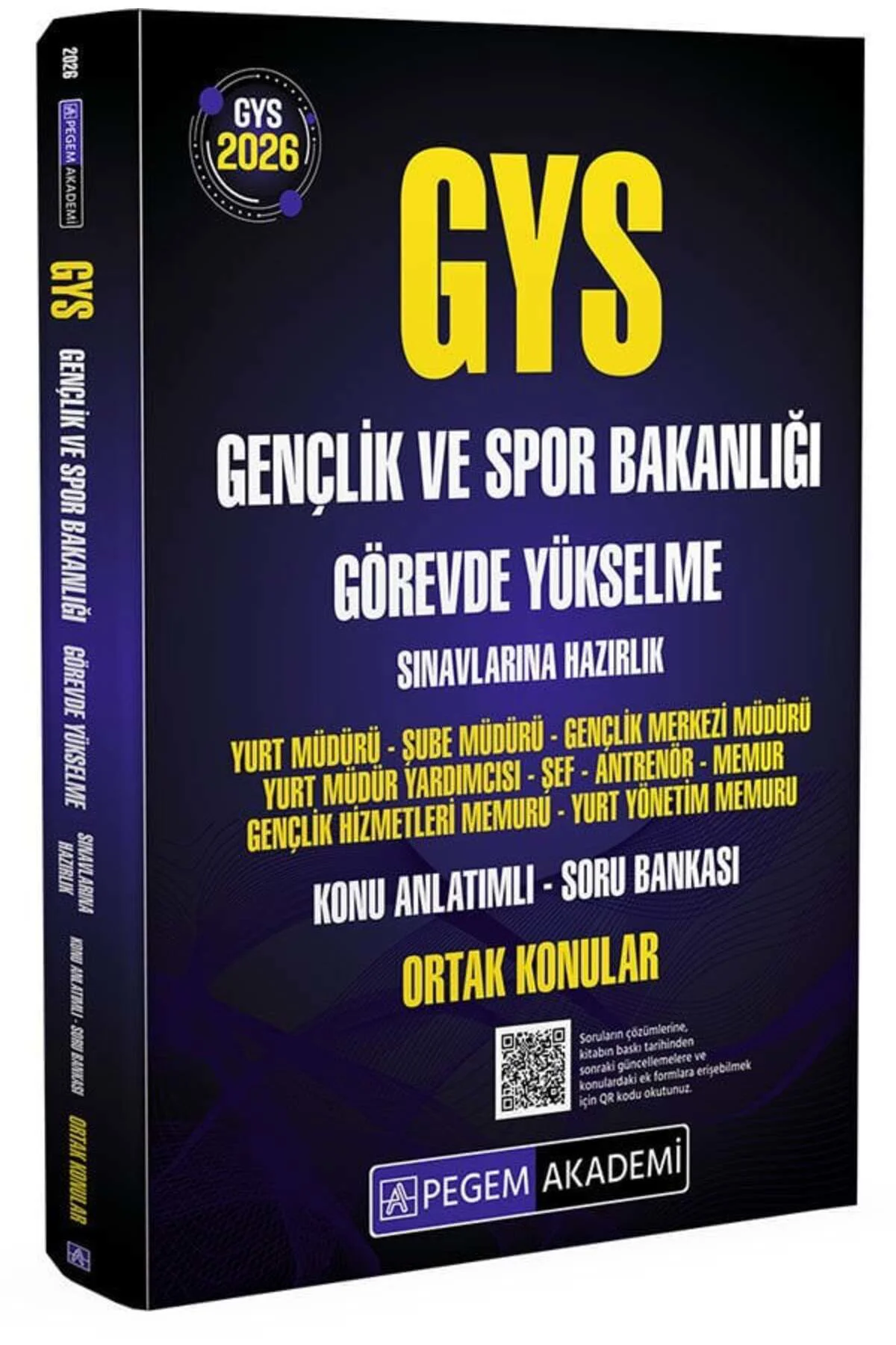 Pegem 2026 GYS Gençlik ve Spor Bakanlığı Ortak Konular Konu Anlatımlı Soru Bankası Görevde Yükselme Pegem Akademi Yayınları