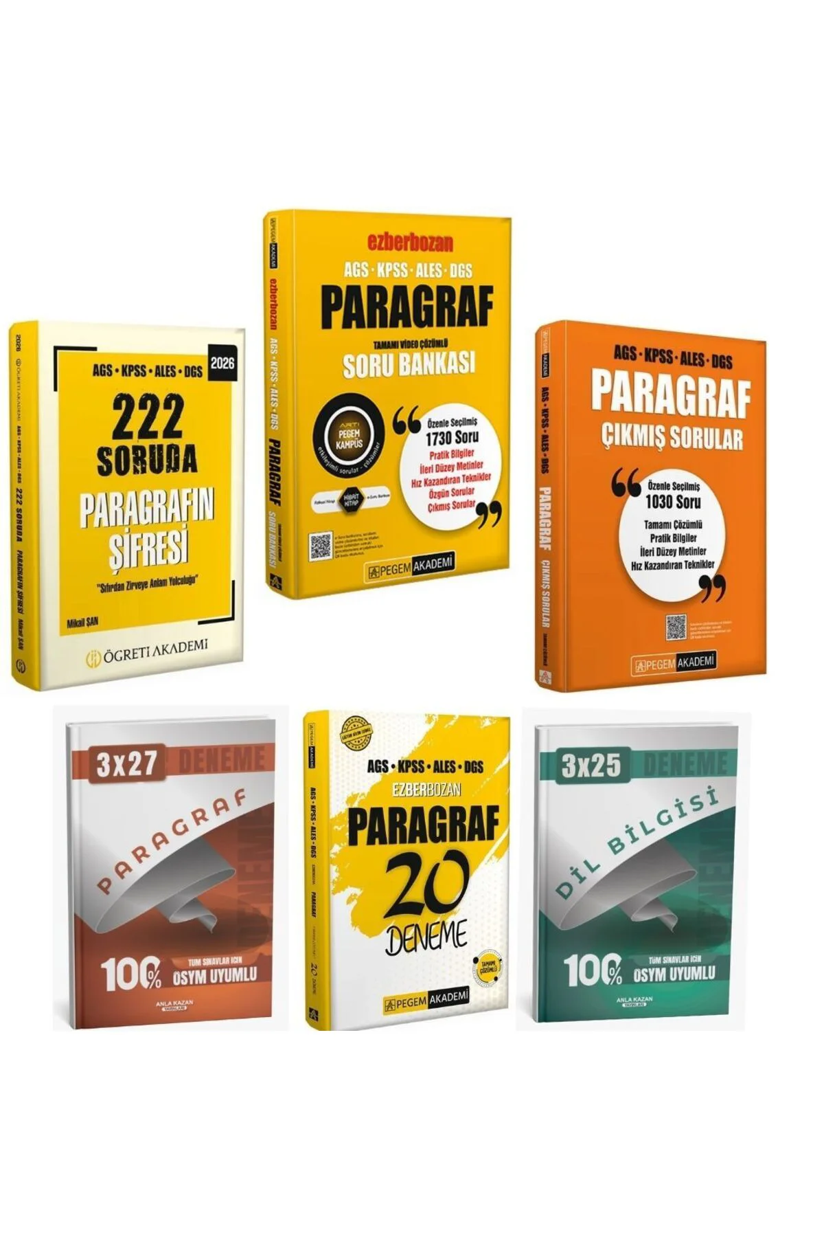 Pegem 2026 KPSS AGS Paragraf Soru Bankası + Paragraf Deneme + Par