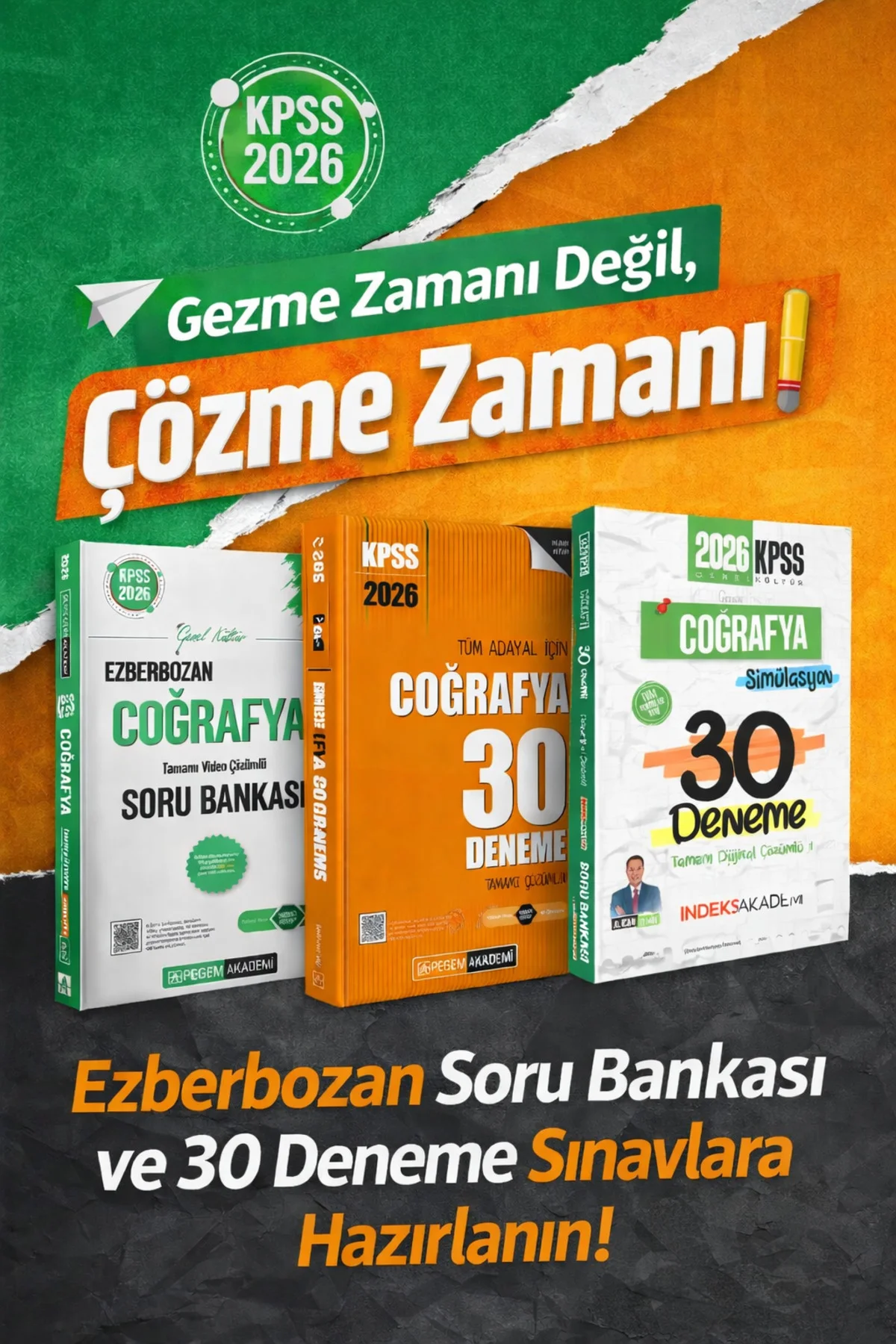 Pegem 2026 KPSS Ezberbozan Coğrafya Soru Bankası & İndeks KPSS Coğrafya Deneme Seti