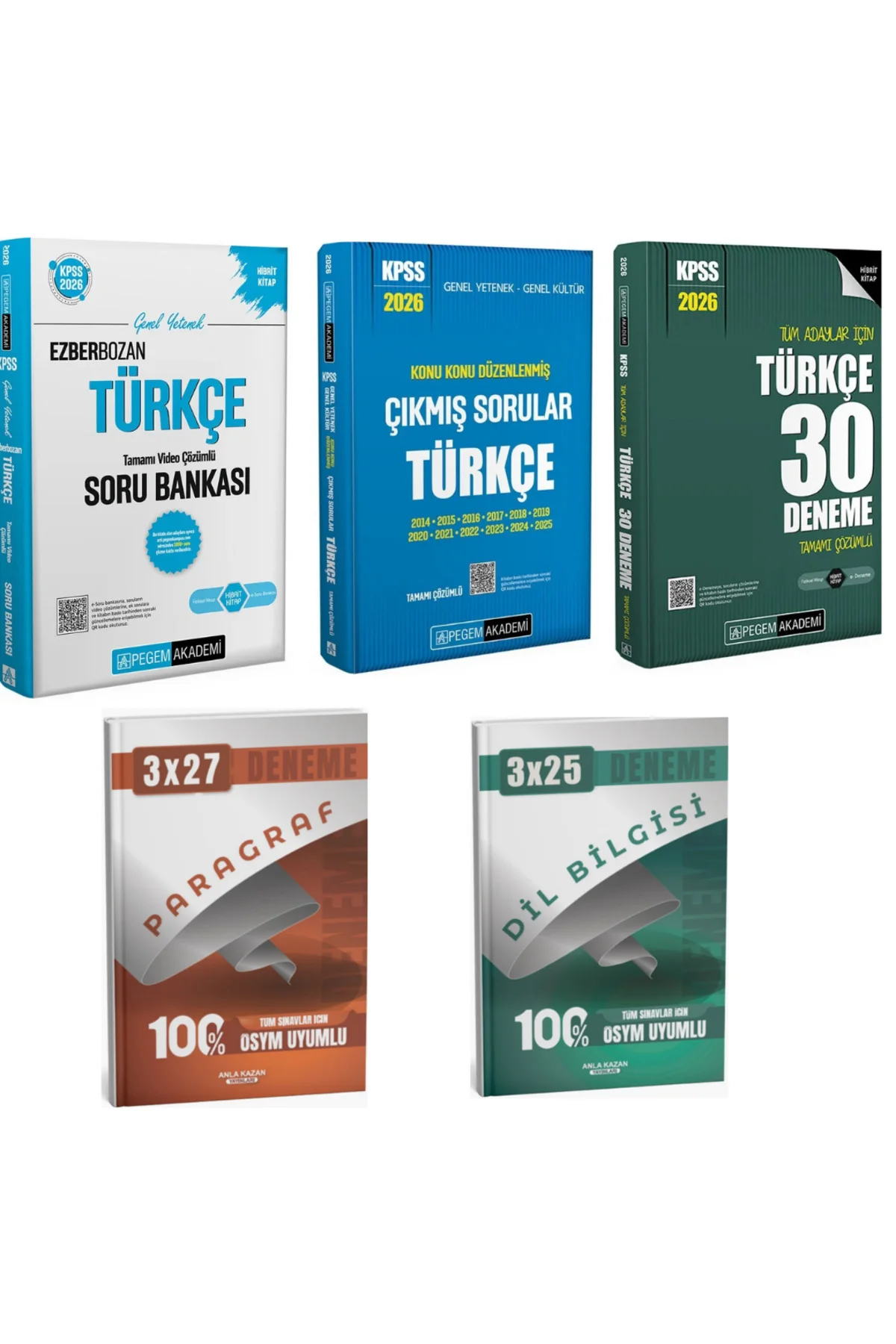 Pegem 2026 KPSS Ezberbozan Türkçe Soru Bankası + KPSS Türkçe Deneme + KPSS Türkçe Konu Konu Çıkmış S