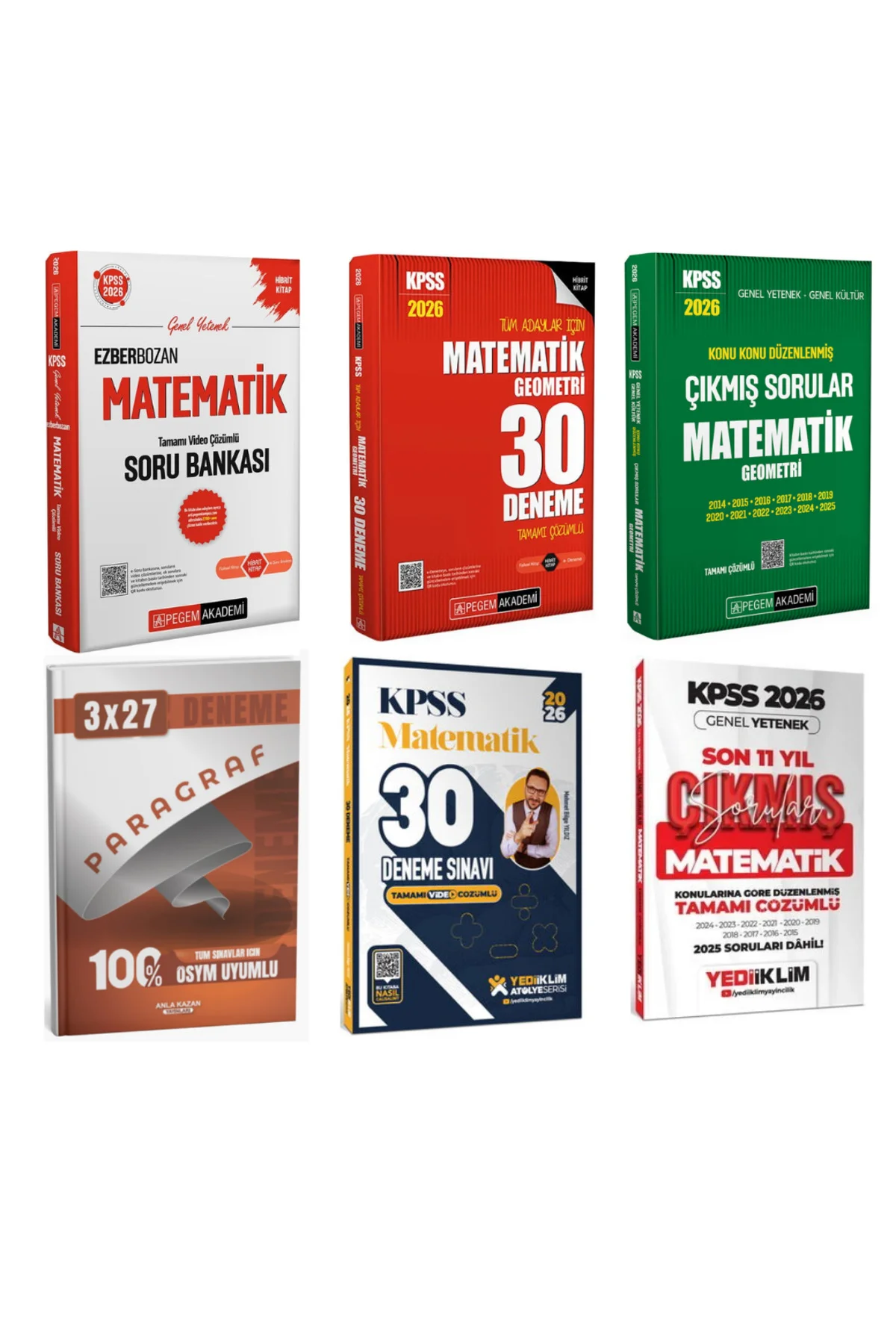 Pegem 2026 KPSS Matematik Soru Bankası + KPSS Matematik Deneme + 
