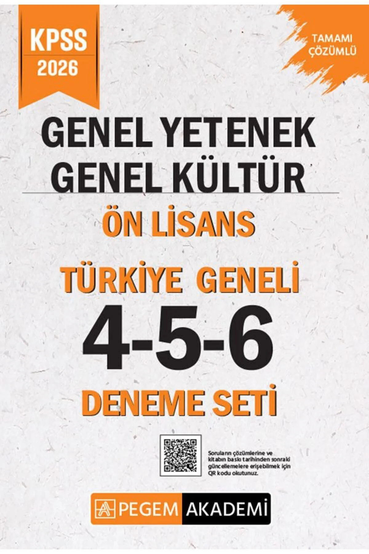 Pegem 2026 KPSS Ön Lisans Türkiye Geneli 3 Deneme (4-5-6) Pegem Akademi Yayınları