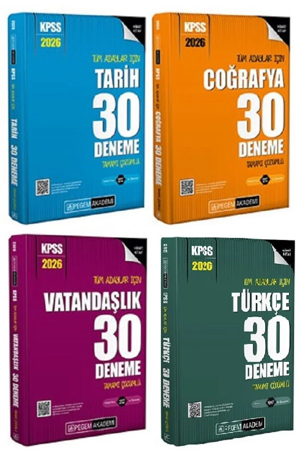 Pegem 2026 KPSS Türkçe+Tarih+Coğrafya+Vatandaşlık 120 Deneme 4 lü