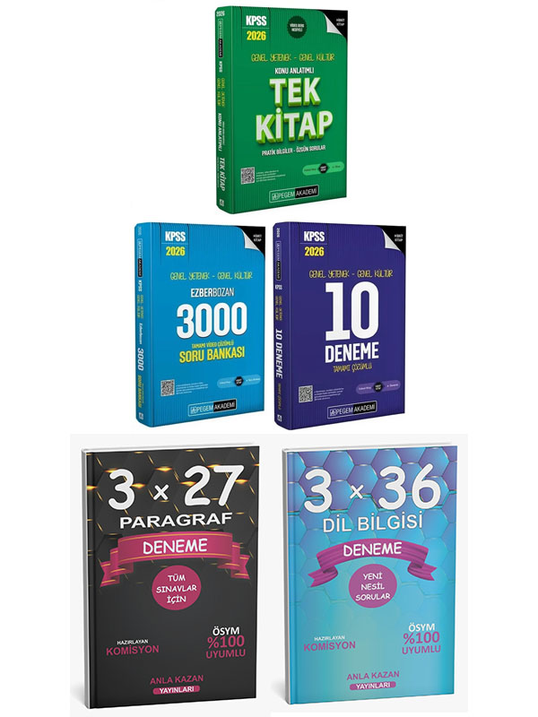 Pegem Akademi Yayincilik Pegem 2026 Kpss Gygk Tek Konu + 3000 Soru + 10 Deneme + Paragraf