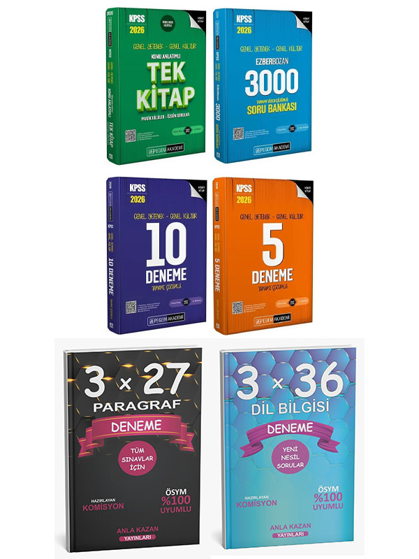 Pegem Akademi Yayıncılık Pegem 2026 Kpss Gygk Tek Konu + 3000 Soru + 10+5 Deneme + Paragra
