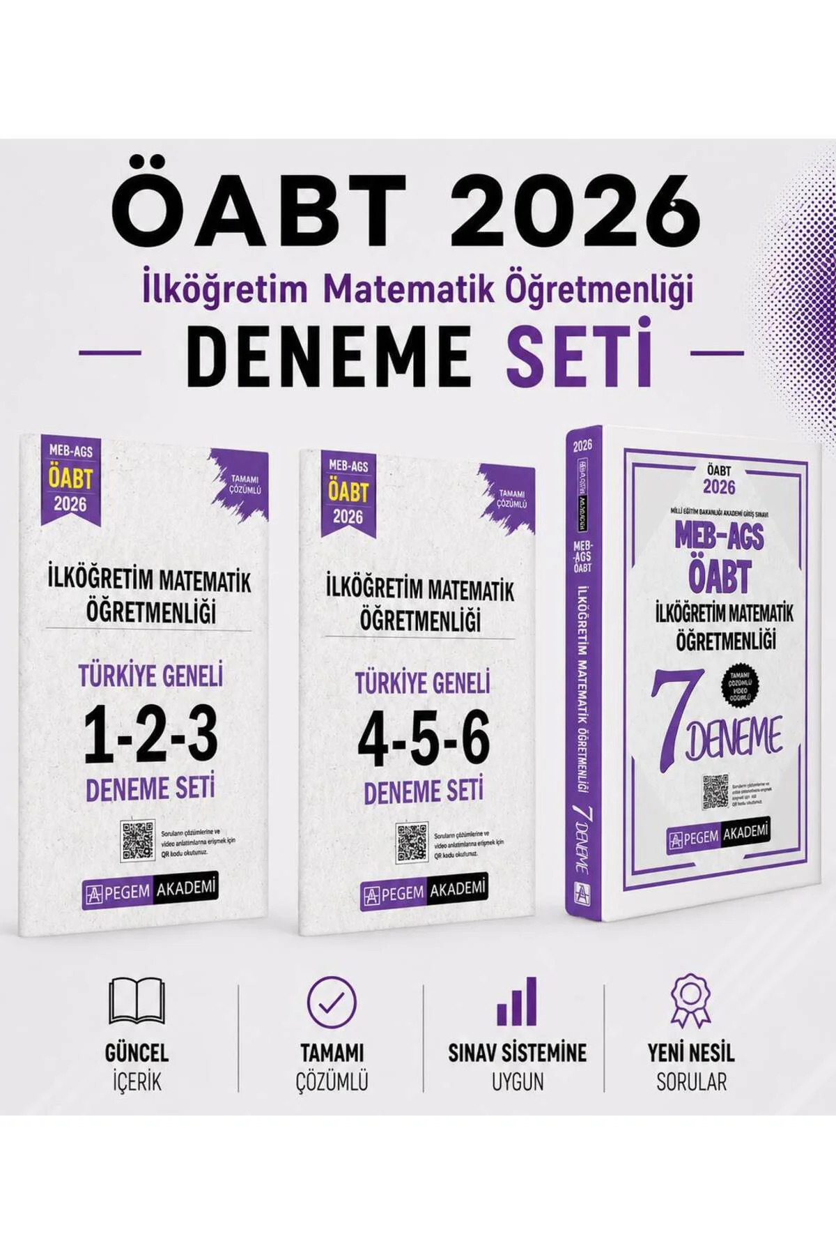 Pegem 2026 MEB AGS ÖABT İlköğretim Matematik Öğretmenliği Deneme & Türkiye Geneli Deneme Seti