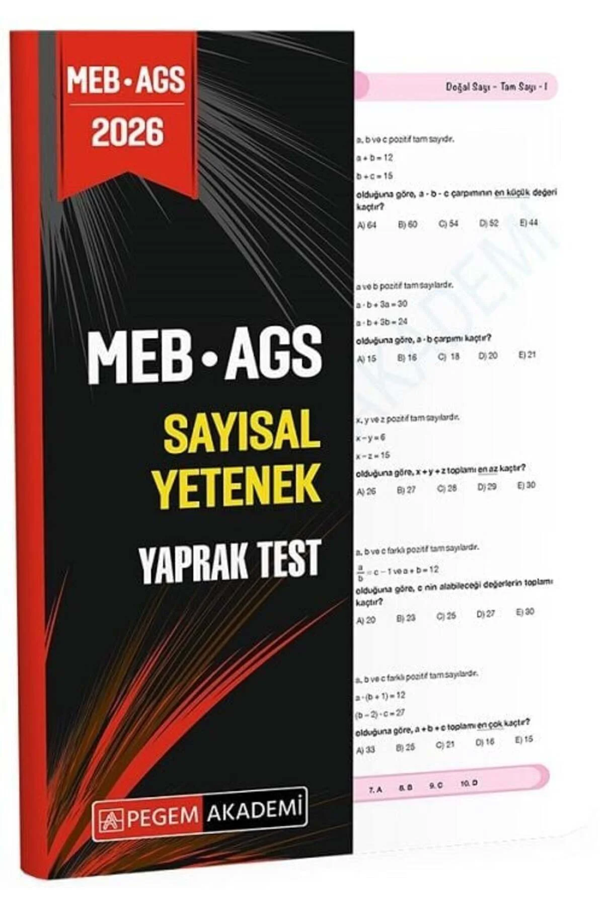 Pegem 2026 MEB-AGS Sayısal Yetenek Yaprak Test Pegem Akademi Yayı Pegem 2026 MEB-AGS Sayısal Yetenek Yaprak Test Pegem Akademi Yayı