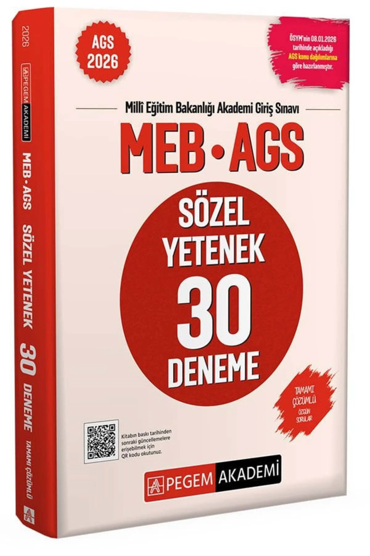 Pegem 2026 MEB-AGS Sözel Yetenek 30 Deneme Çözümlü Pegem Akademi 