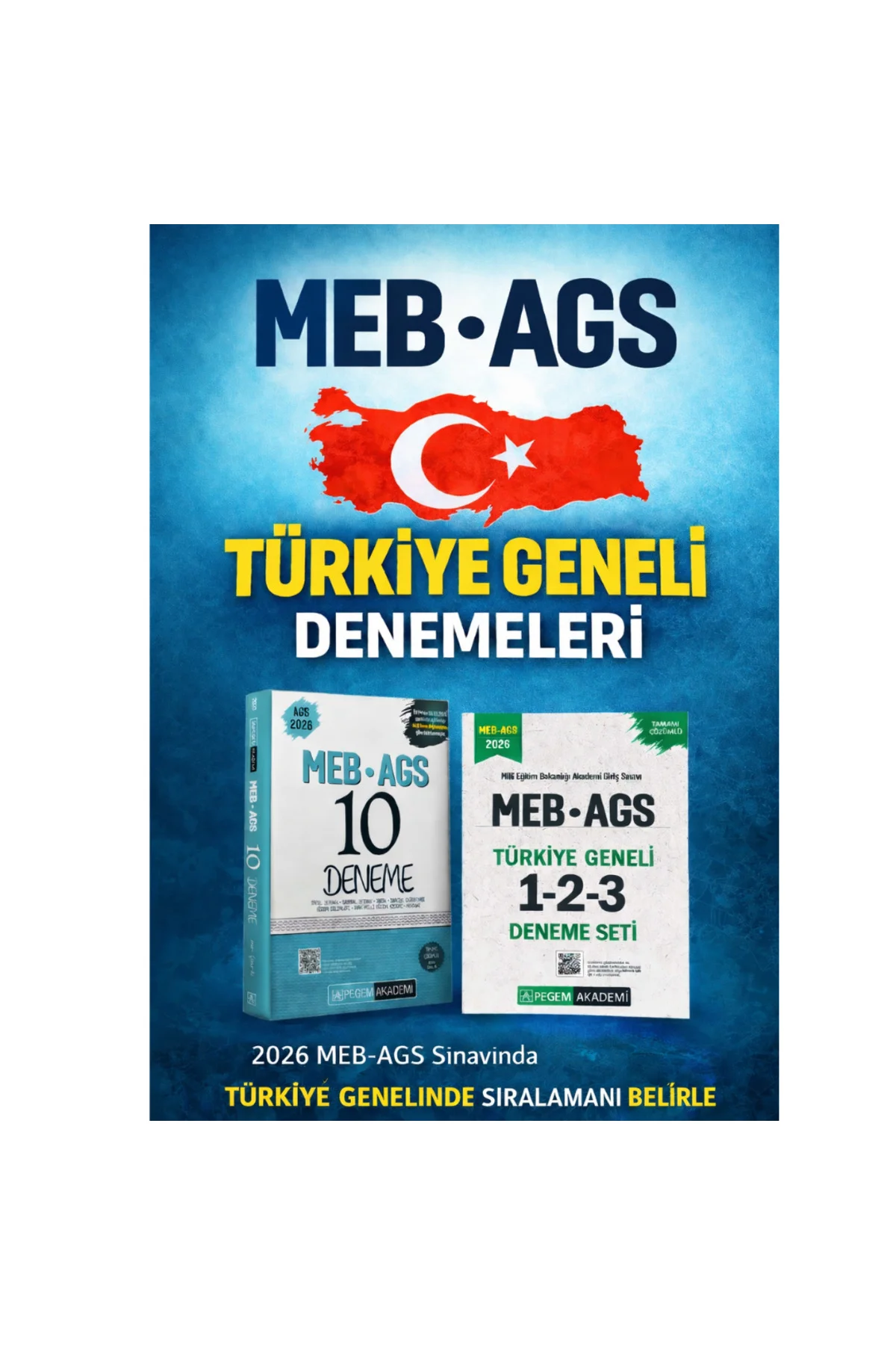 Pegem 2026 MEB AGS Türkiye Geneli 1-2-3 (3'lü Deneme Seti) & MEB AGS Tamamı Çözümlü 10 Deneme Seti