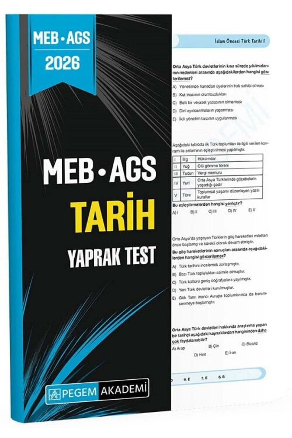 Pegem 2026 MEB-AGS Tarih Yaprak Test Pegem Akademi Yayınları