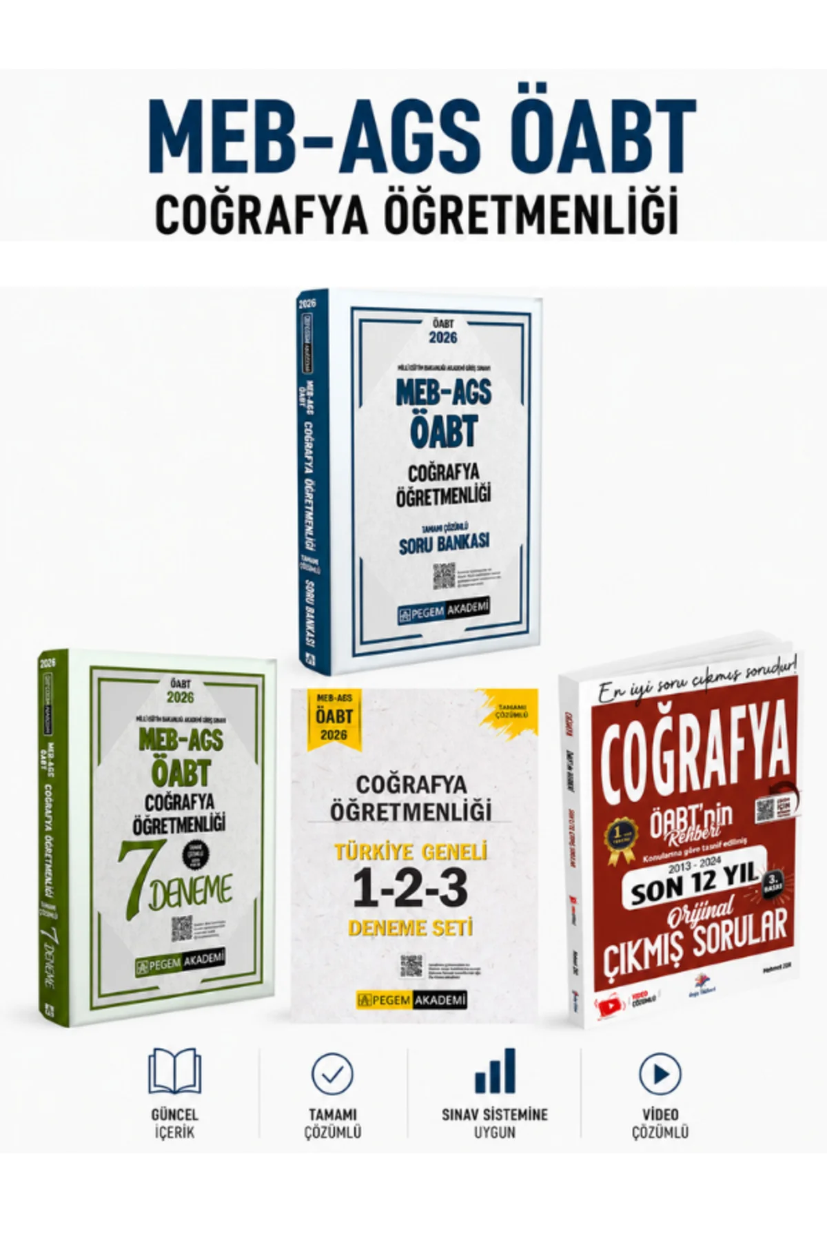 Pegem 2026 ÖABT Coğrafya Soru Bankası & Deneme & Dizgi Kitap Coğrafya Çıkmış Soru Seti
