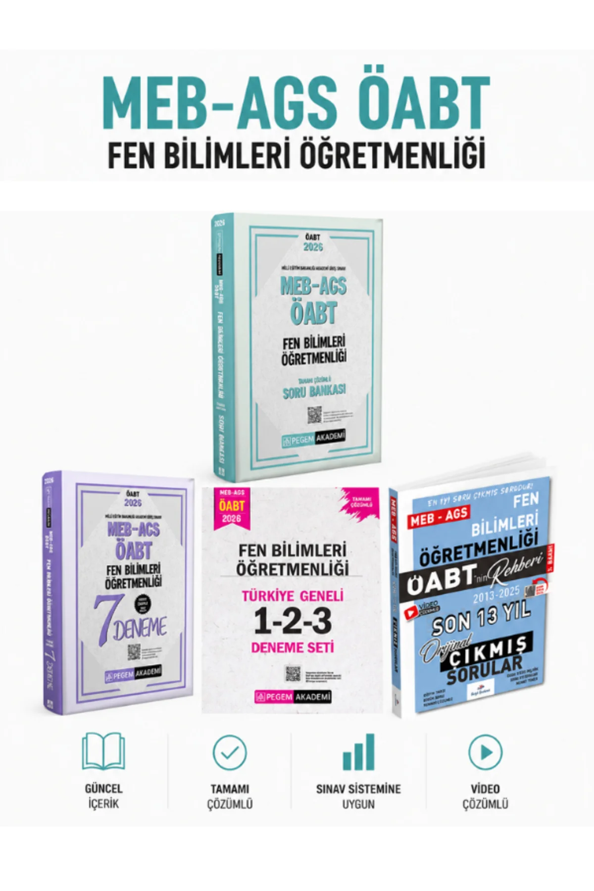 Pegem 2026 ÖABT Fen Bilimleri Soru Bankası & Deneme & Dizgi Kitap Fen Bilimleri Çıkmış Soru Seti