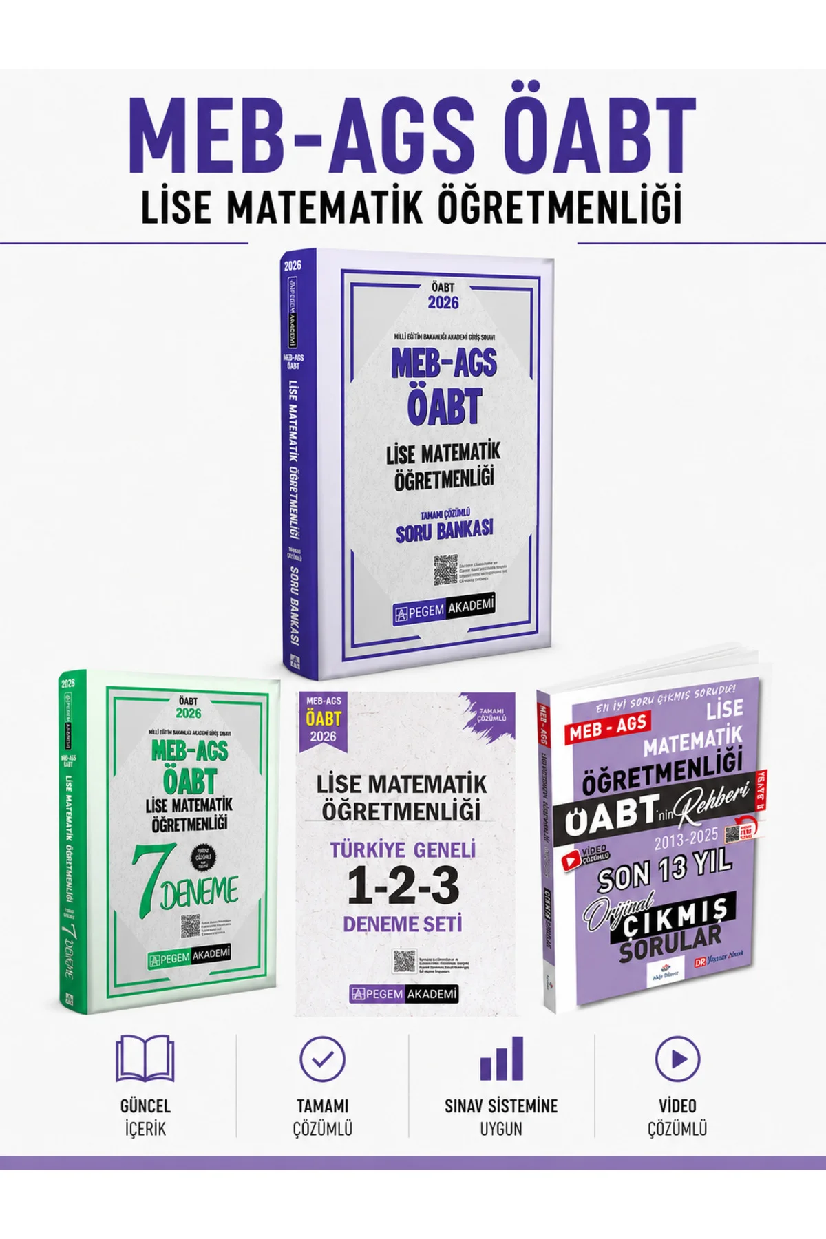 Pegem 2026 ÖABT Lise Matematik Soru Bankası & Deneme & Dizgi Kitap Lise Matematik Çıkmış Soru Seti