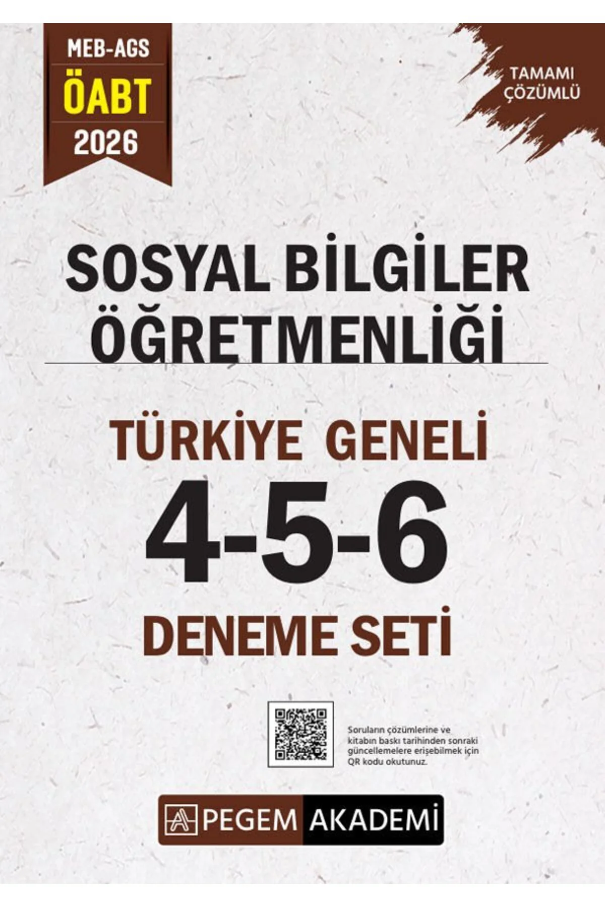 Pegem 2026 ÖABT MEB-AGS Sosyal Bilgiler Öğretmenliği Türkiye Geneli 3 Deneme (4-5-6) Pegem Akademi Y