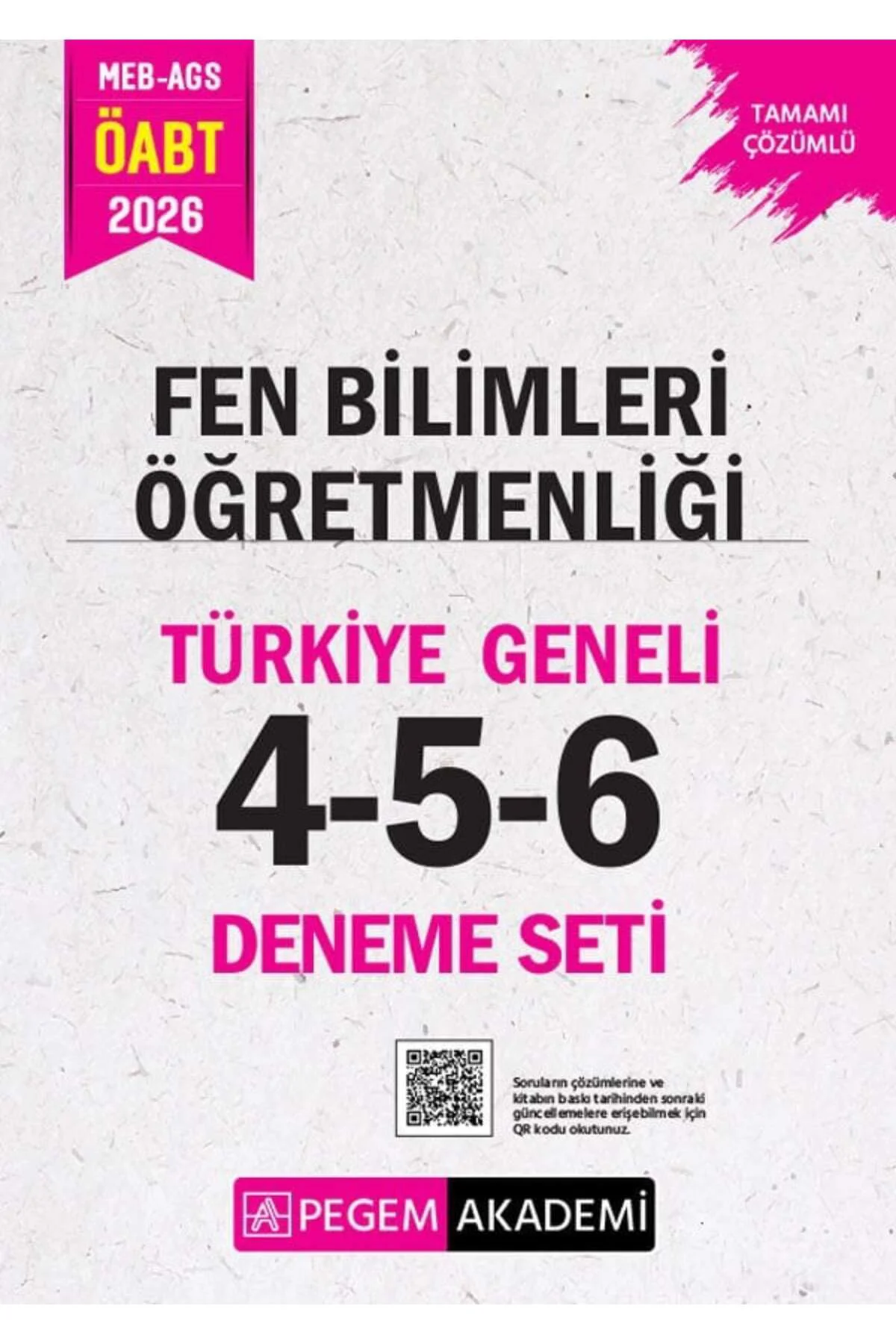 Pegem 2026 ÖABT MEB-AGS Fen Bilimleri Öğretmenliği Türkiye Geneli 3 Deneme (4-5-6) Pegem Akademi Yay