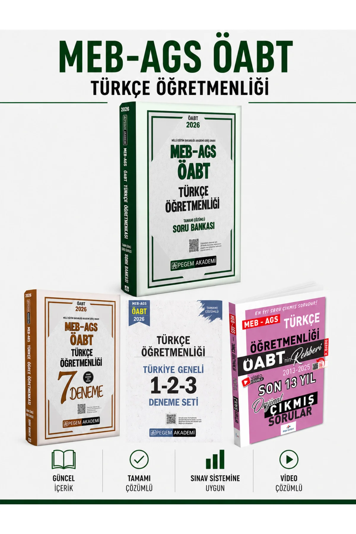 Pegem 2026 ÖABT Türkçe Öğretmenliği Soru Bankası & Deneme & Dizgi Kitap ÖABT Türkçe Çıkmış Soru Seti