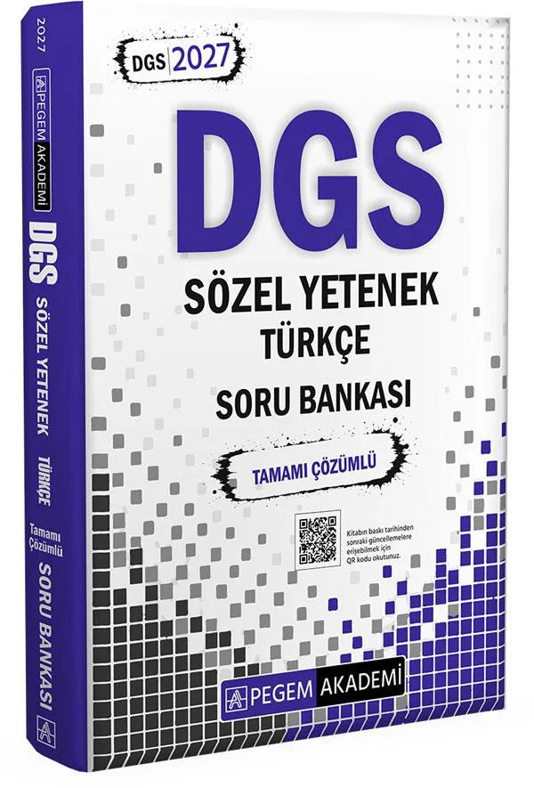 Pegem 2027 DGS Türkçe Tamamı Çözümlü Soru Bankası Sözel Yetenek