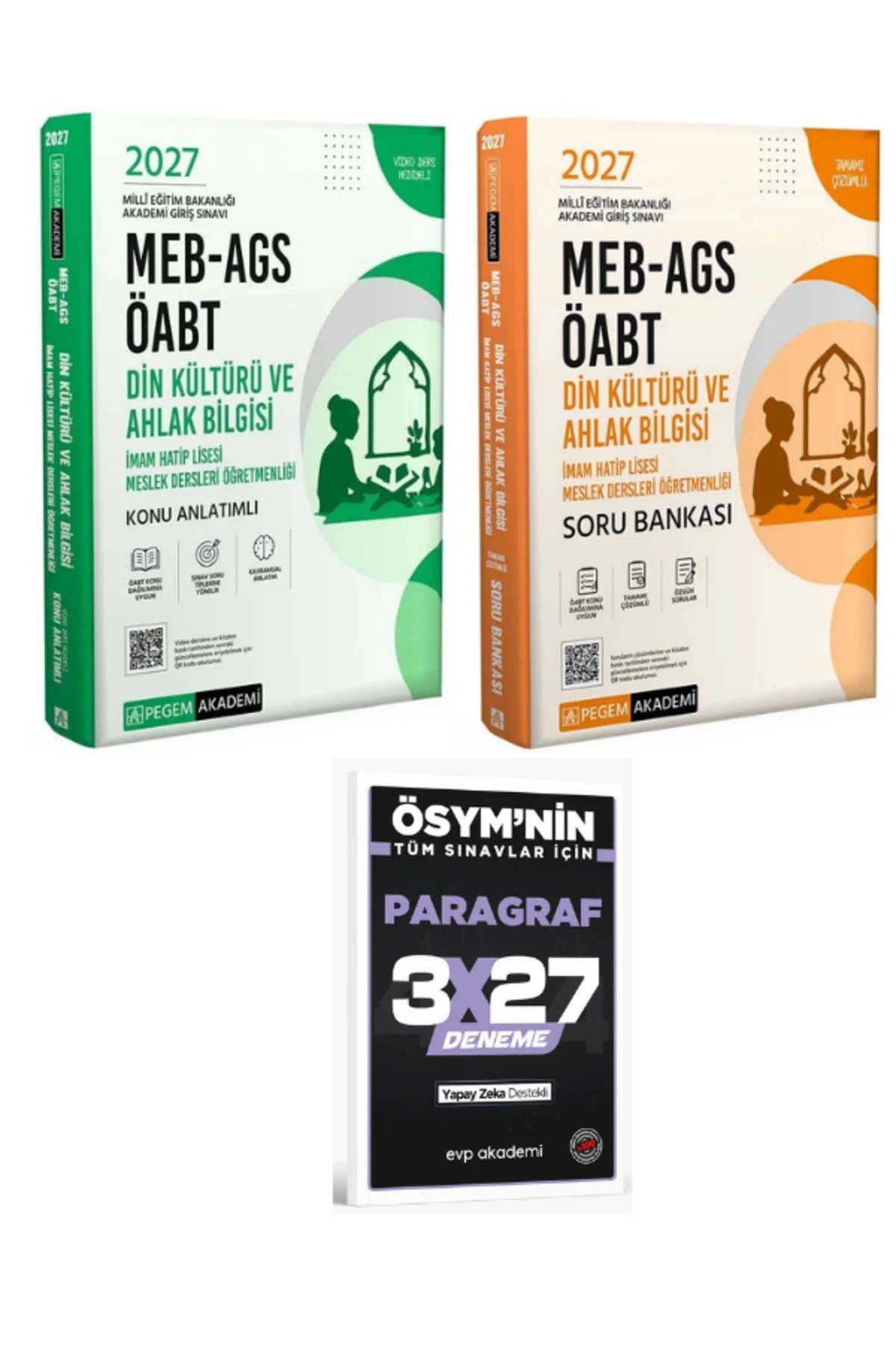 Pegem 2027 ÖABT MEB-AGS Din Kültürü ve Ahlak Bilgisi Öğretmenliği Konu Anlatımlı + Soru Bankası 2 li Set+EVP Akademi Paragraf Pegem 2027 ÖABT MEB-AGS Din Kültürü ve Ahlak Bilgisi Öğretmenliği Konu Anlatımlı + Soru Bankası 2 li Set+EVP Akademi Paragraf