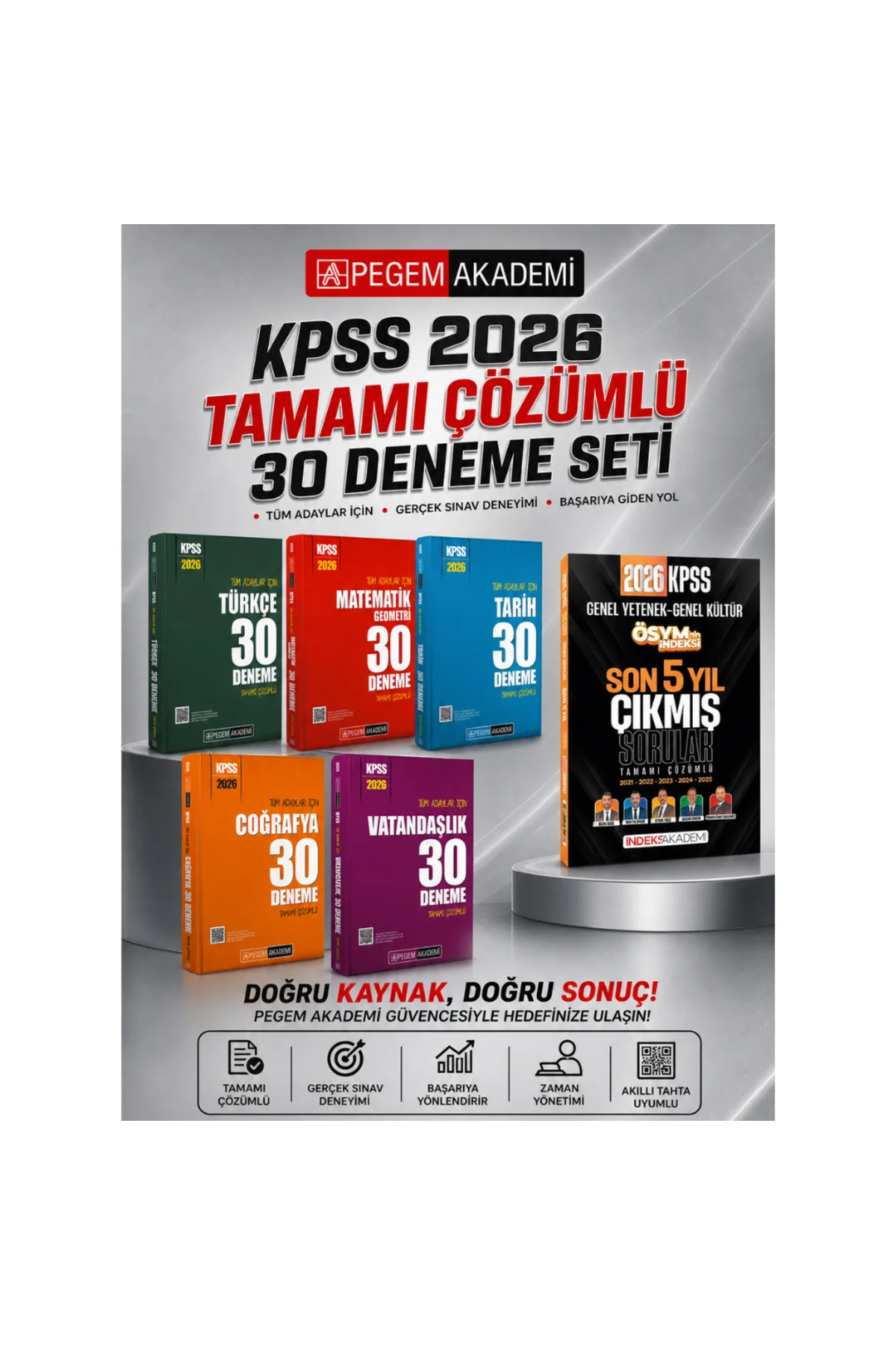 PEGEM AKADEMİ 2026 KPSS Tüm Adaylar İçin 150 Deneme Seti (5.Kitap) & İndeks Akademi KPSS ÖSYM nin İn