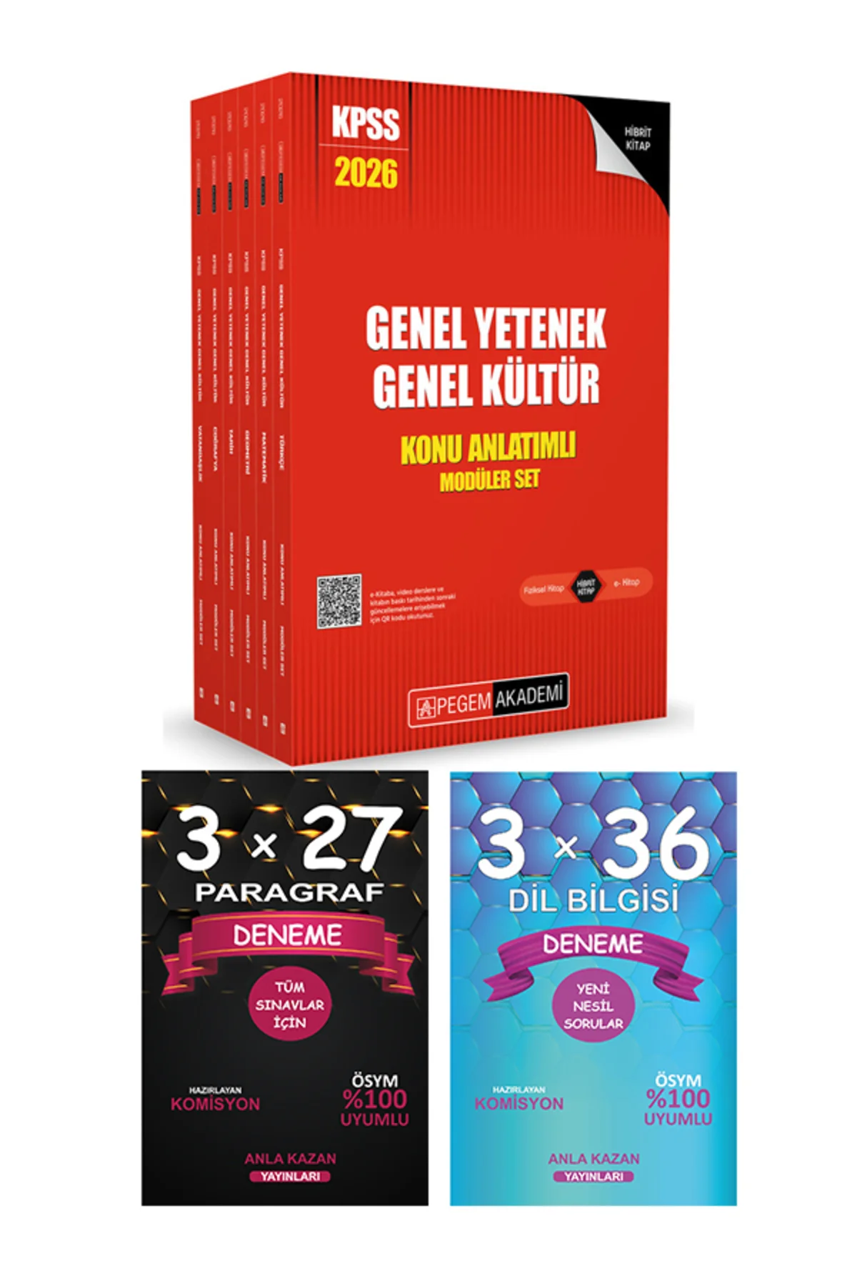 Pegem + Anla Kazan 2026 KPSS Genel Yetenek Genel Kültür Lisans Konu Anlatımlı Modüler Set 6 Kitap