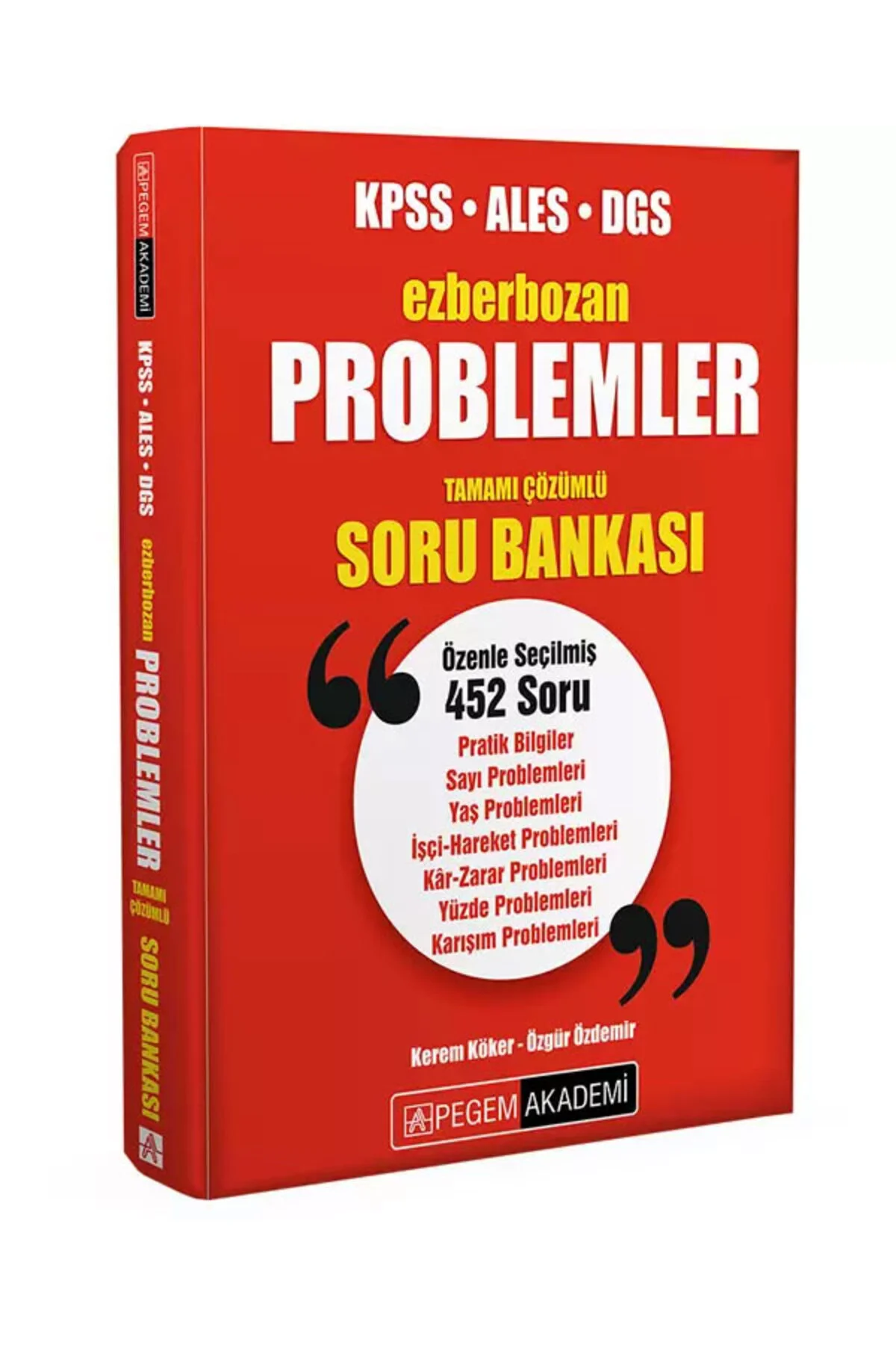 Pegem Kırmızı Problemler KPSS-ALES-DGS Tamamı Çözümlü Soru Bankas