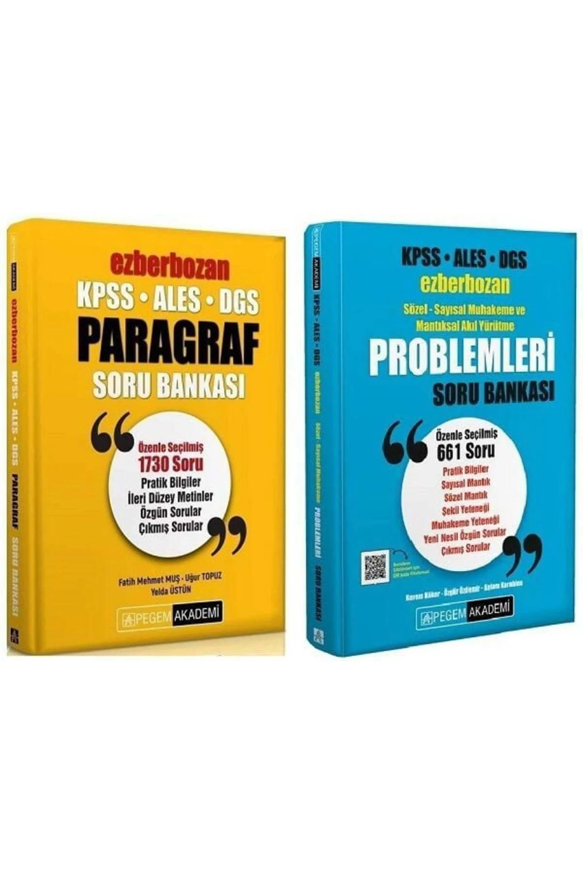 Pegem KPSS ALES DGS Paragraf+Problemler Ezberbozan Soru 2 li Set Pegem Akademi Yayınları