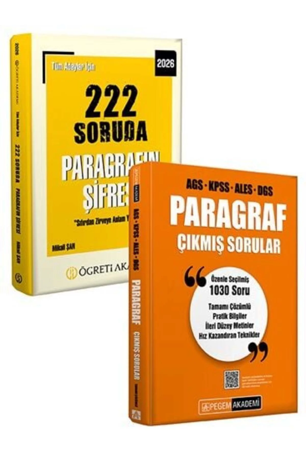 Pegem + Öğreti KPSS MEB-AGS ALES DGS Paragraf Çıkmış Sorular + Soru Bankası 2 li Set Pegem + Öğreti