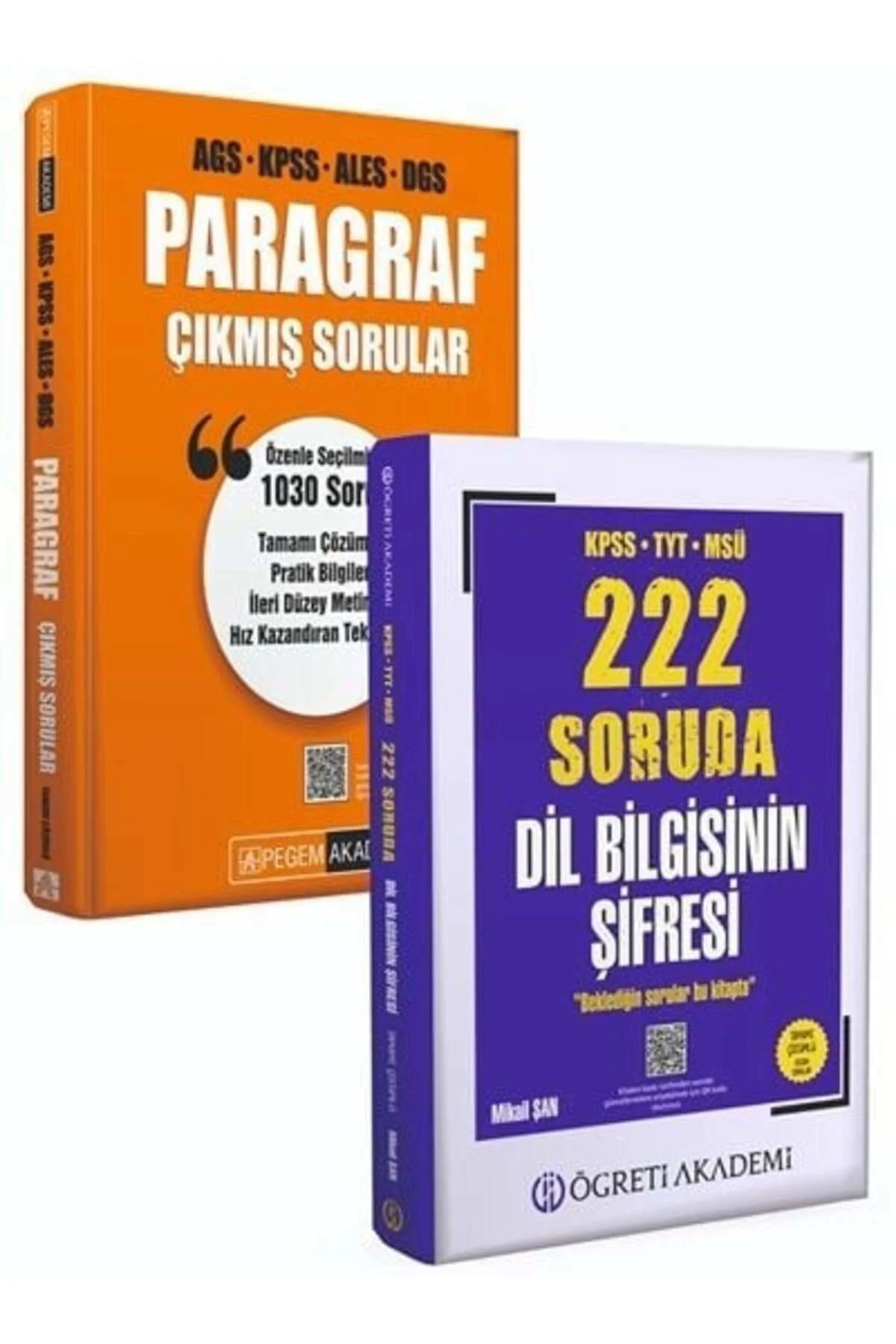 Pegem + Öğreti KPSS MEB-AGS ALES DGS Paragraf Çıkmış Sorular + Dil Bilgisi Soru Bankası 2 li Set Peg