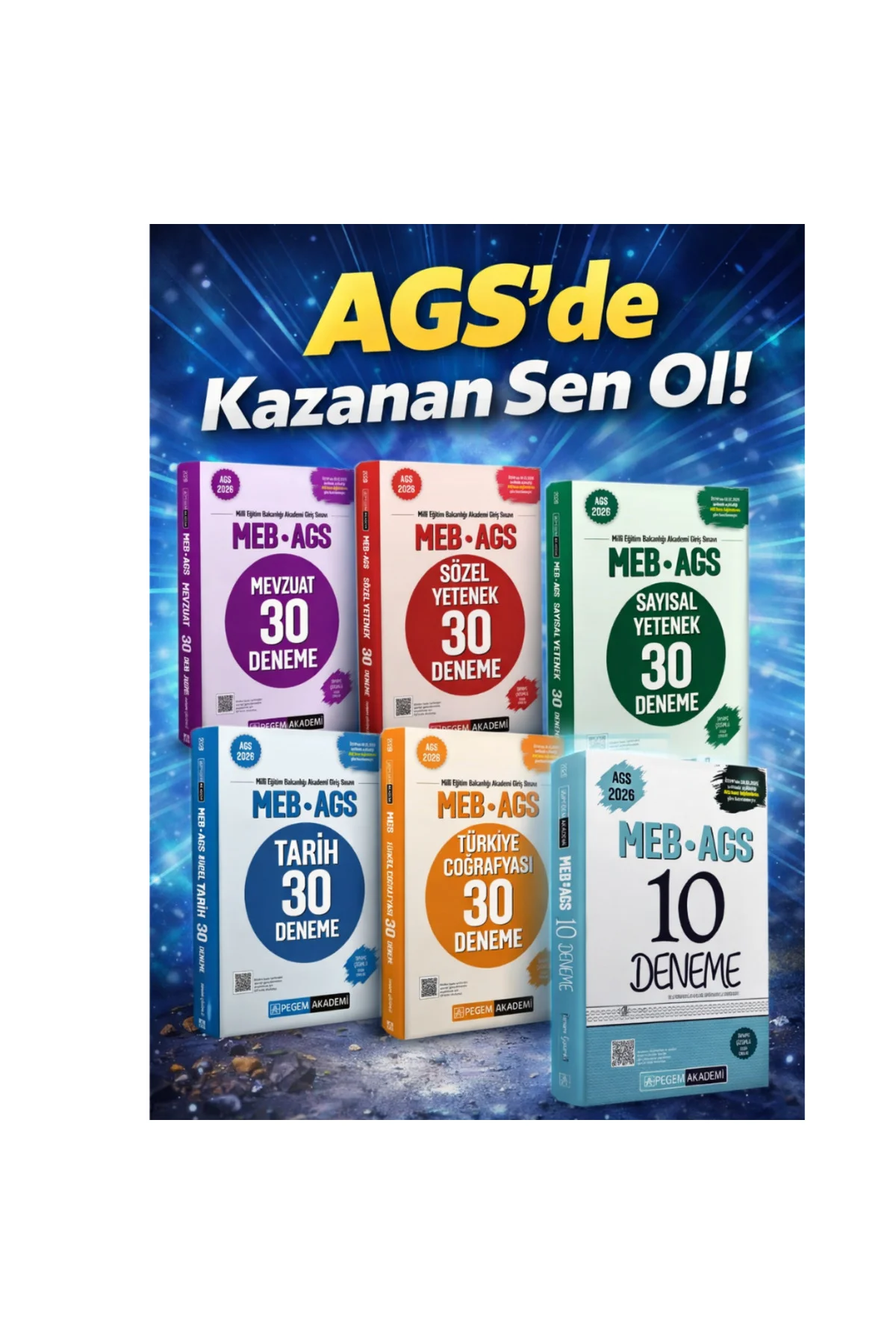 Pegem Yayınları 2026 MEB AGS Tamamı Çözümlü Deneme Seti Denemeden