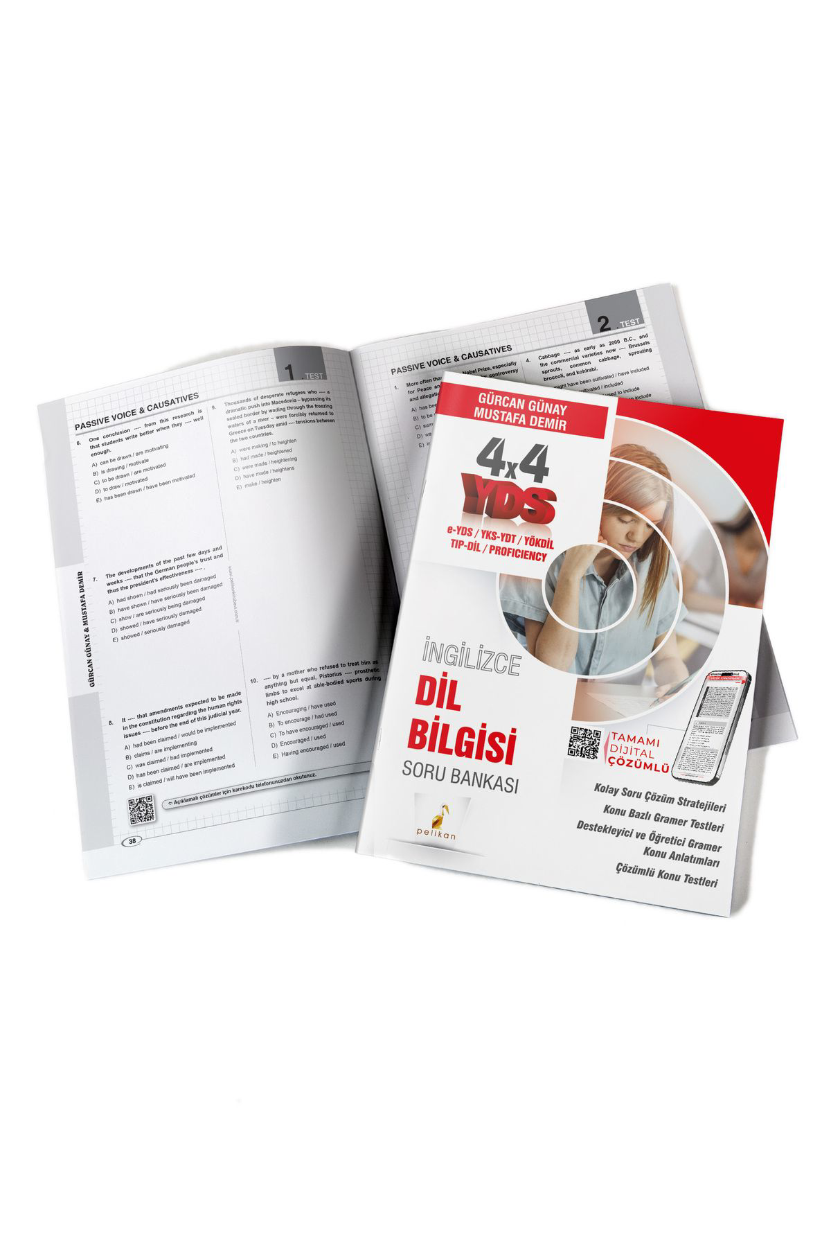 Pelikan YDS İngilizce 4x4 Dil Bilgisi Soru Bankası Çözümlü yeni
