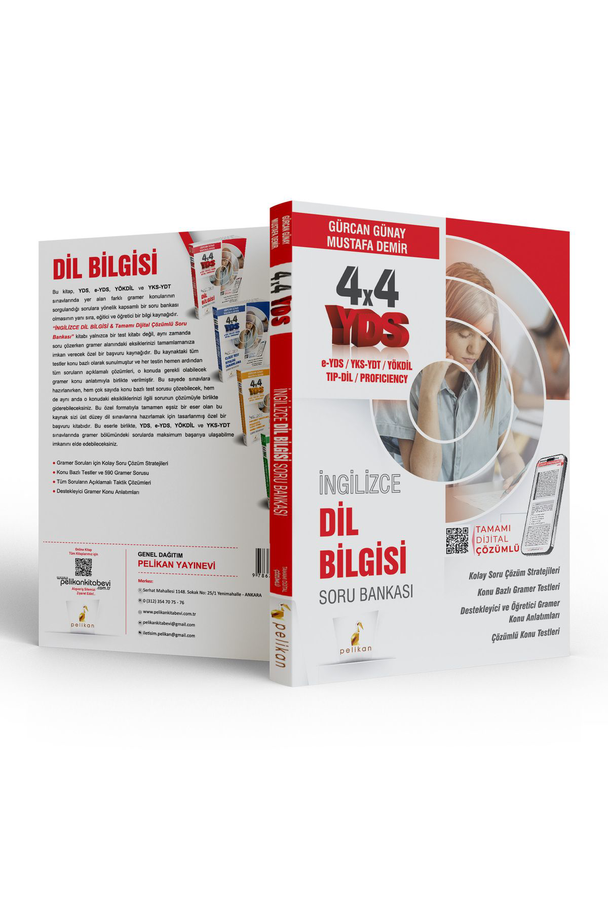 Pelikan YDS İngilizce 4x4 Dil Bilgisi Soru Bankası Çözümlü yeni