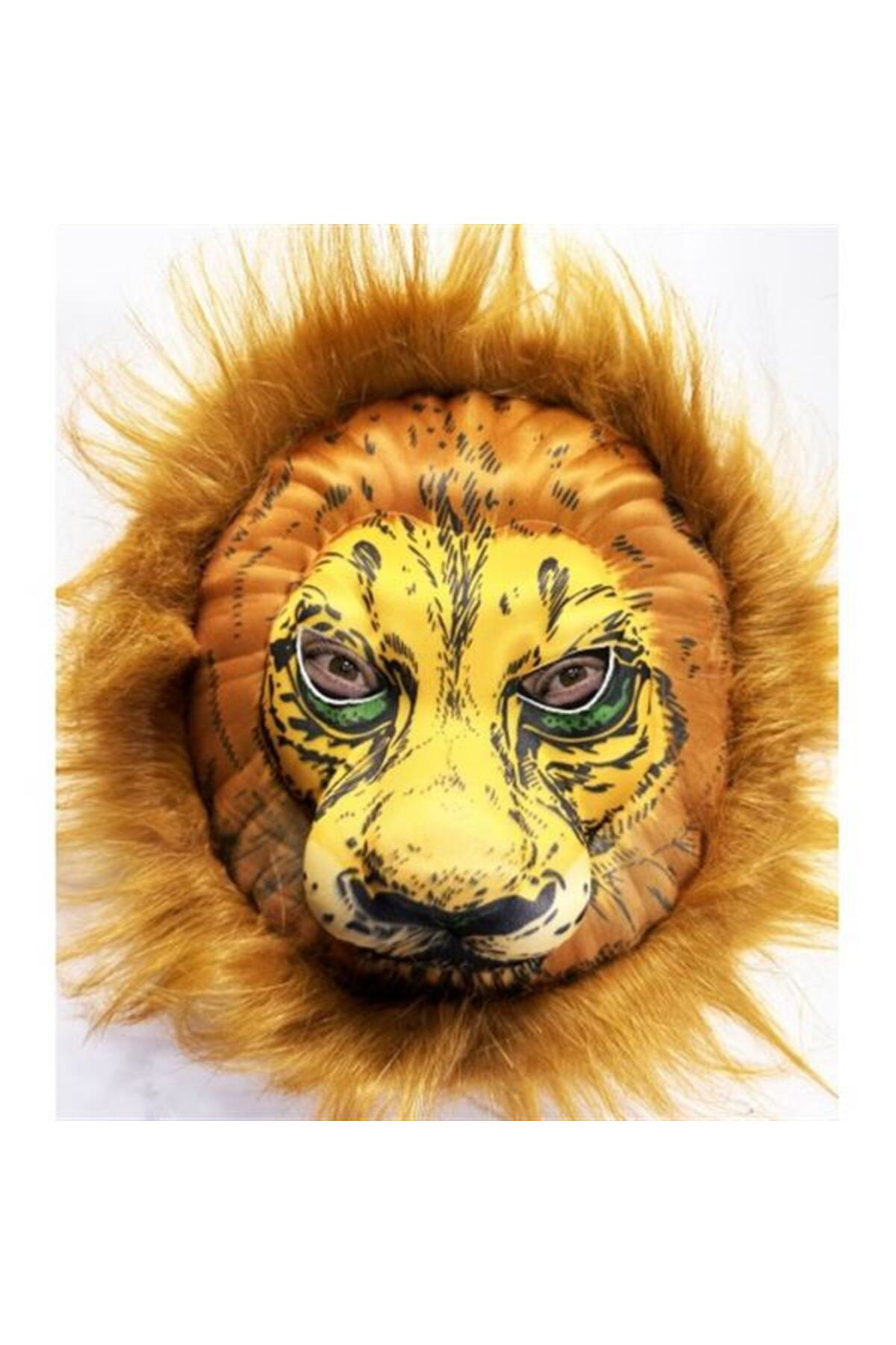 Robotrend Peluş Aslan Maskesi Kahverengi Yeleli Mega Peluş 33 No