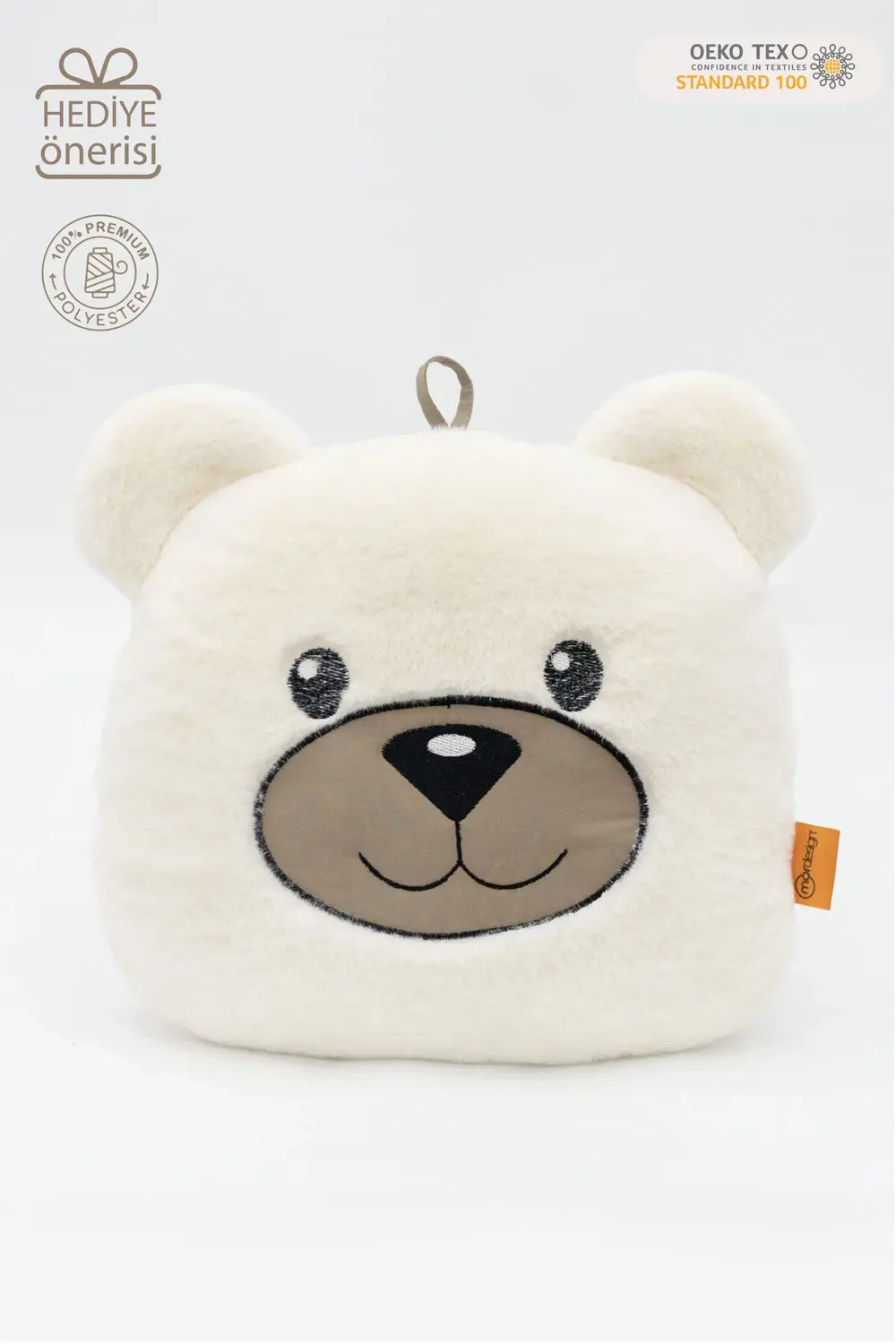 Peluş Ayı Yastık, Sevimli Ayı Nakışlı Kırlent, Peluş Ayı Oyuncak,