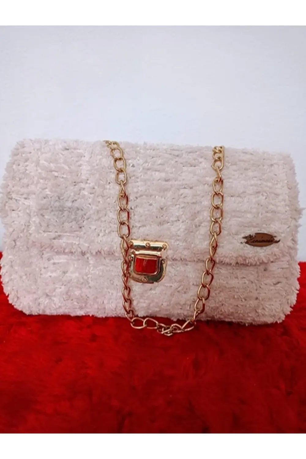 Peluş Bag Kadın Sonbahar ve Kış Moda Omuz Çantası Çanta ortaboy